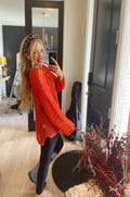 Orange Open Knit Sweater Pretty Little Patriot