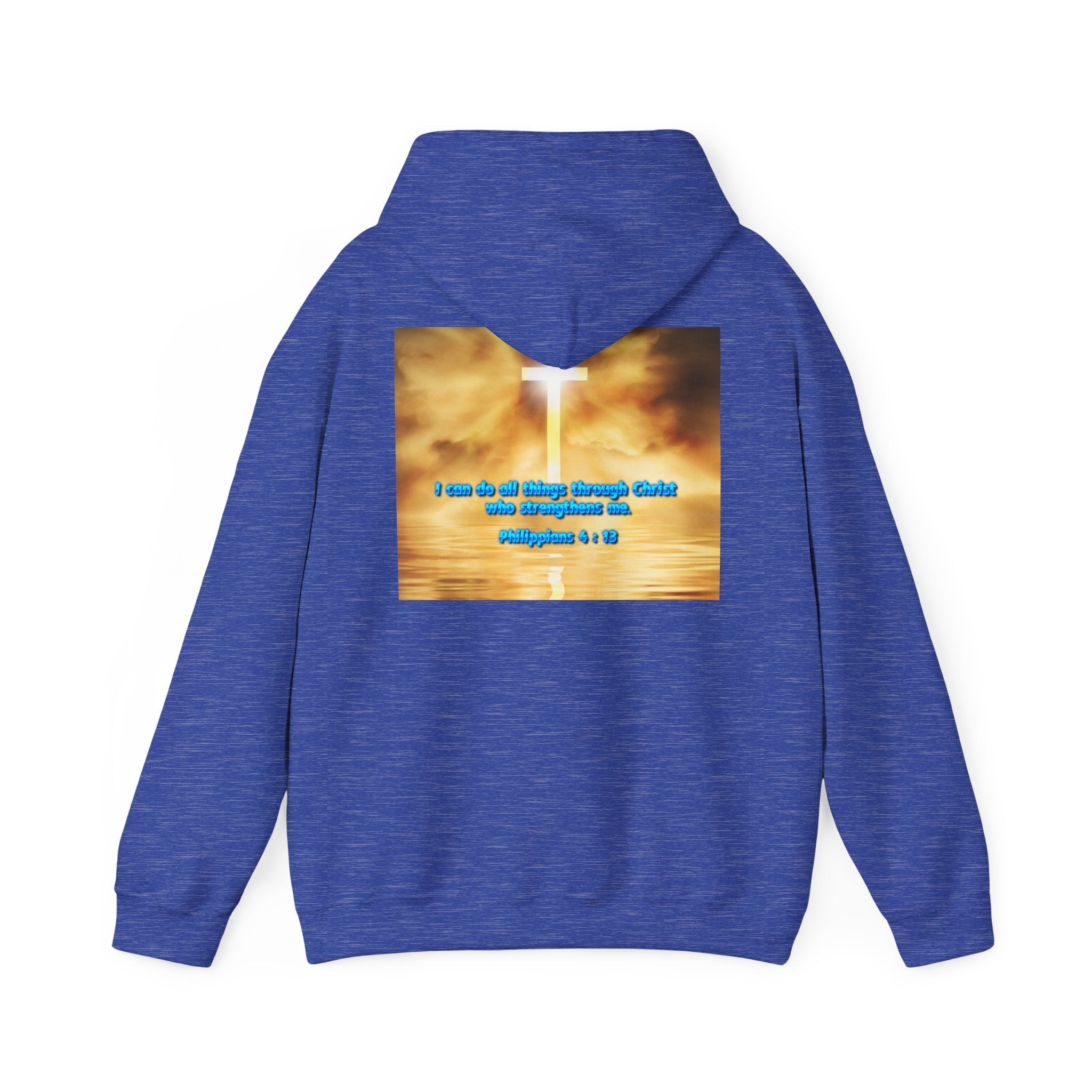 Bible Verse Unisex Heavy Blend™ Hooded Sweatshirt - Philippians 4 : 13 Printify