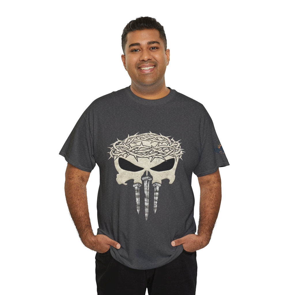 Christian Skull T-shirt - Crown of Thorns & Nails - Warrior Faith T-shirt Printify
