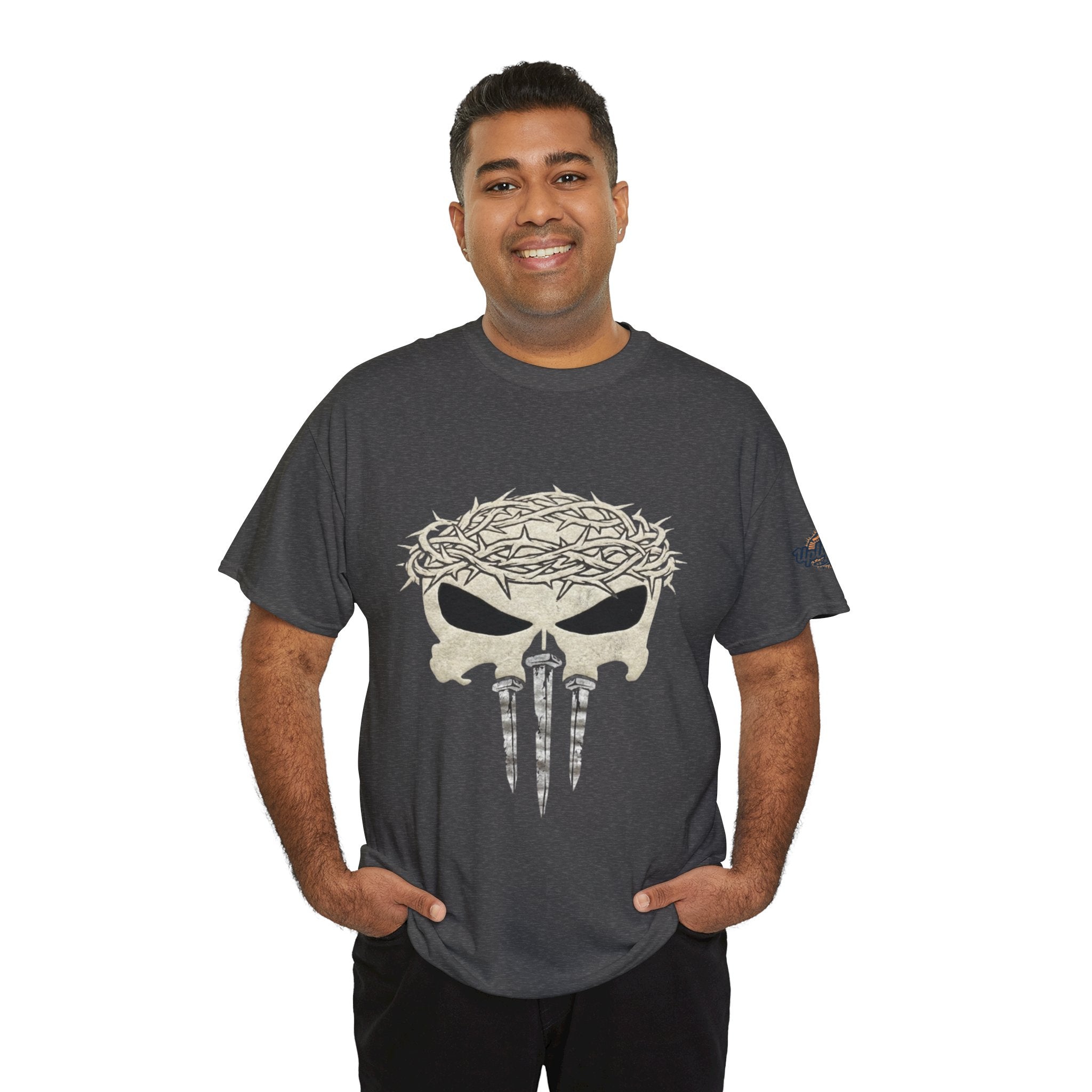 Christian Skull T-shirt - Crown of Thorns & Nails - Warrior Faith T-shirt Printify