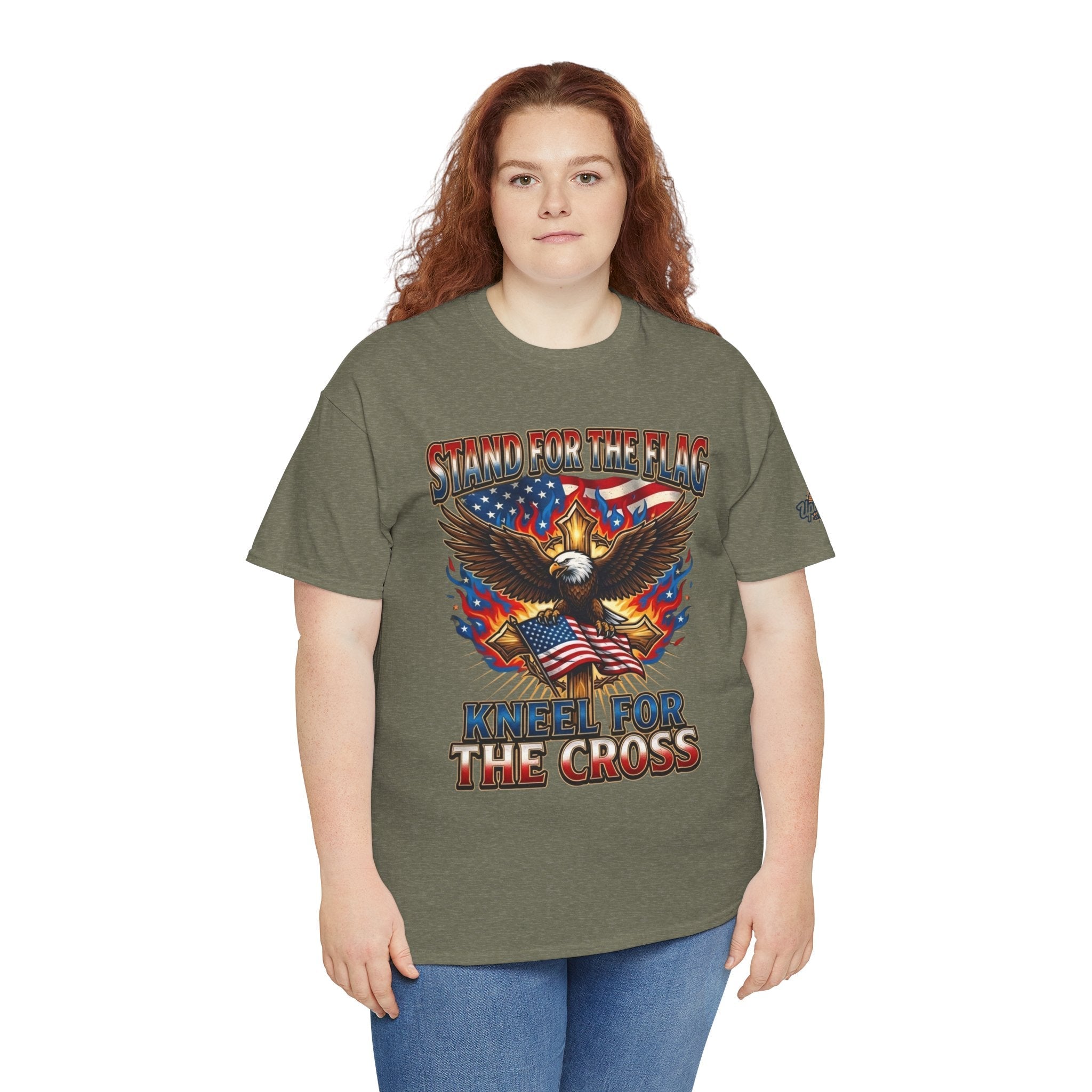 Stand for the Flag Kneel for the Cross T-shirt | Patriotic Eagle T-shirt Printify