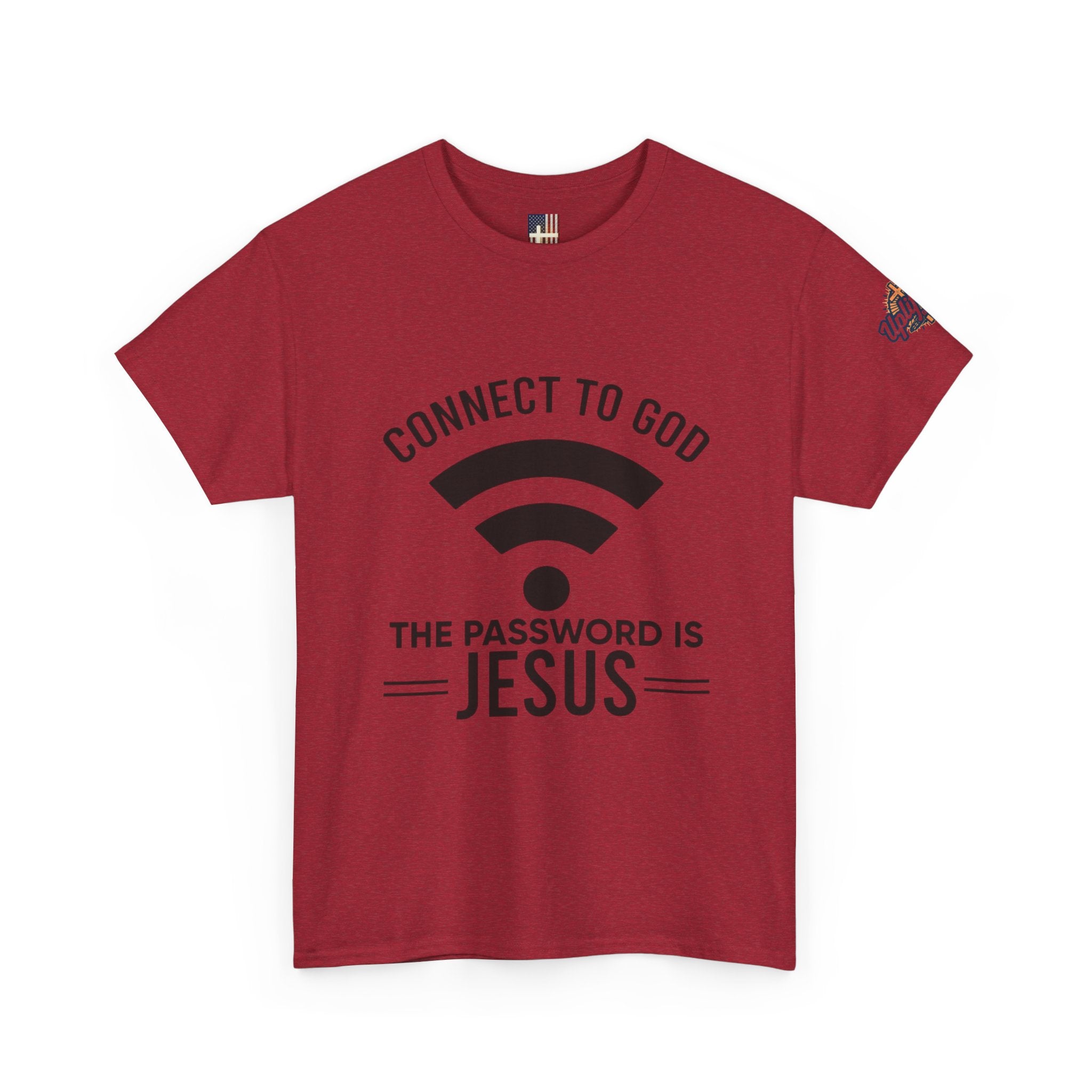 Connect to God T-shirt - WIFI Password is Jesus - Funny Christian Faith T-shirt Printify