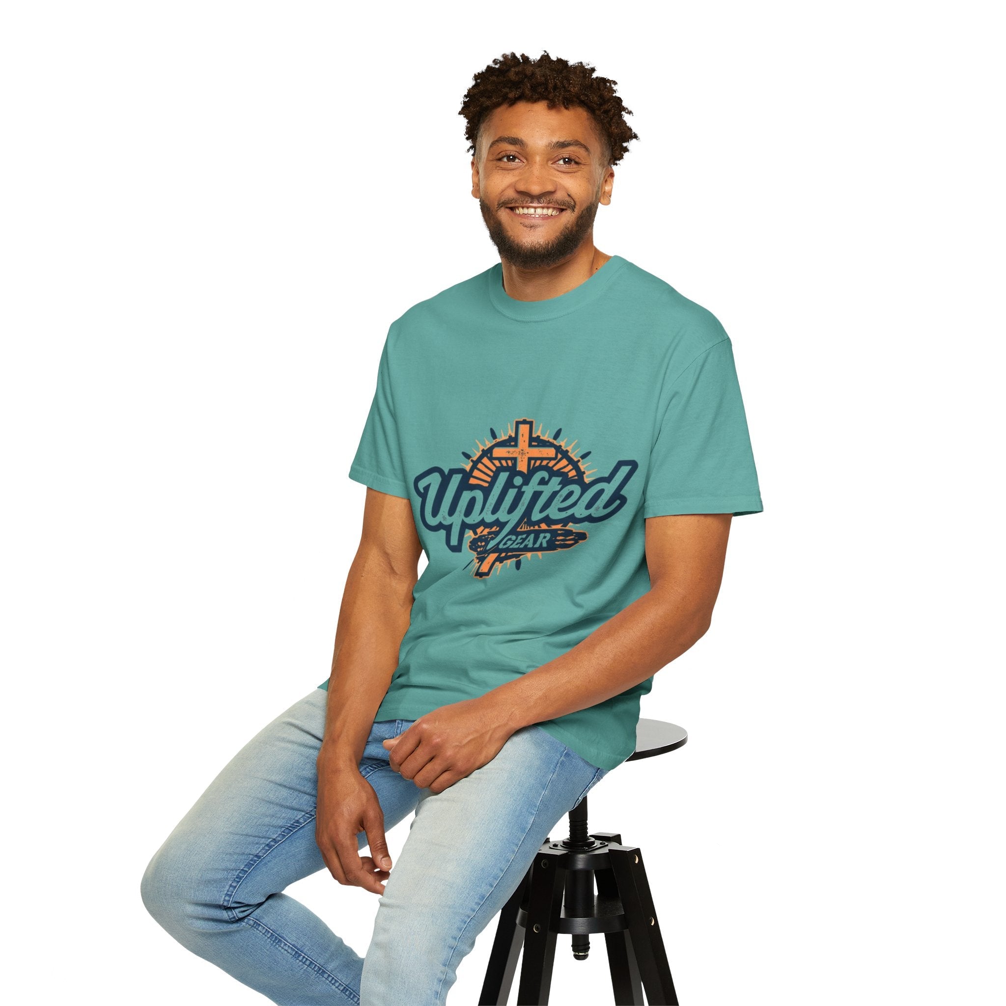Uplifted Gear Christian T-Shirt – Bold Logo Faith Tee for Inspired Living Printify