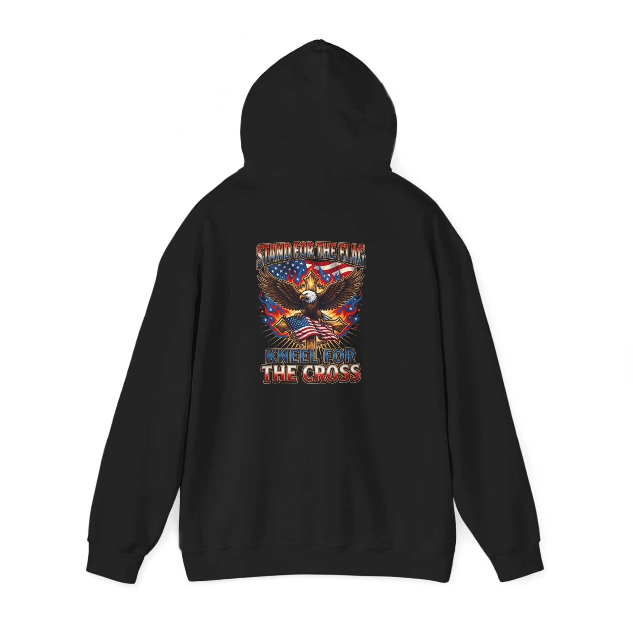Stand for the Flag Kneel for the Cross Hoodie | Patriotic Eagle Hoodie Printify
