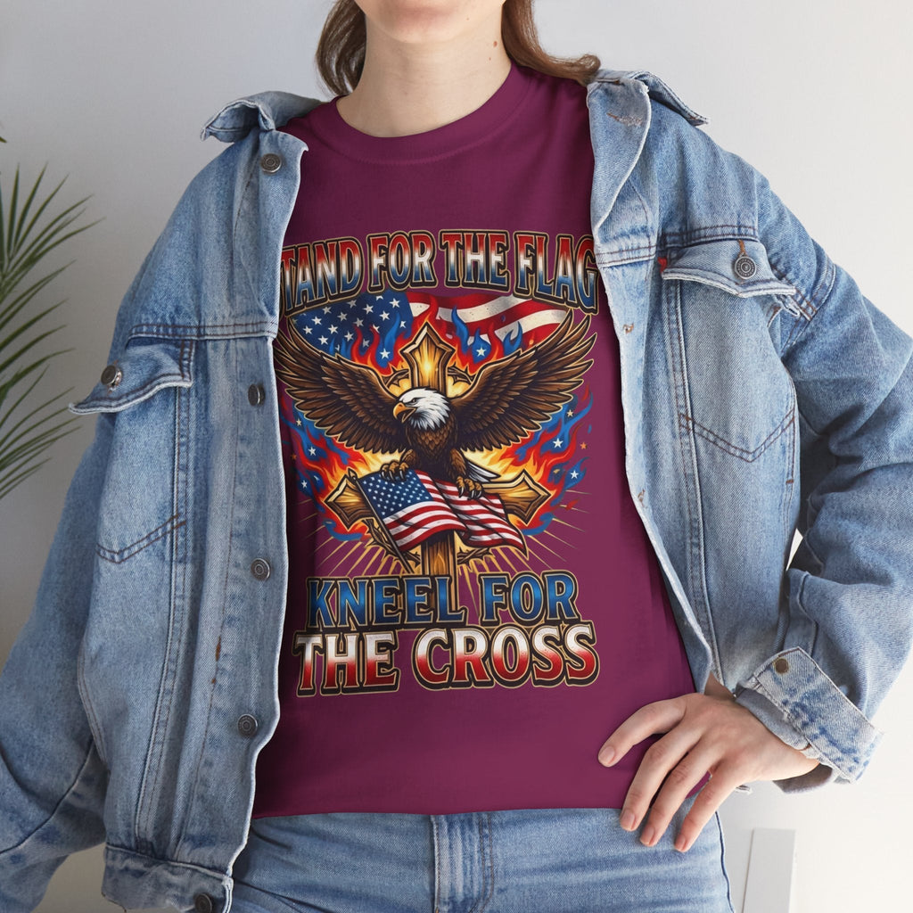 Stand for the Flag Kneel for the Cross T-shirt | Patriotic Eagle T-shirt Printify