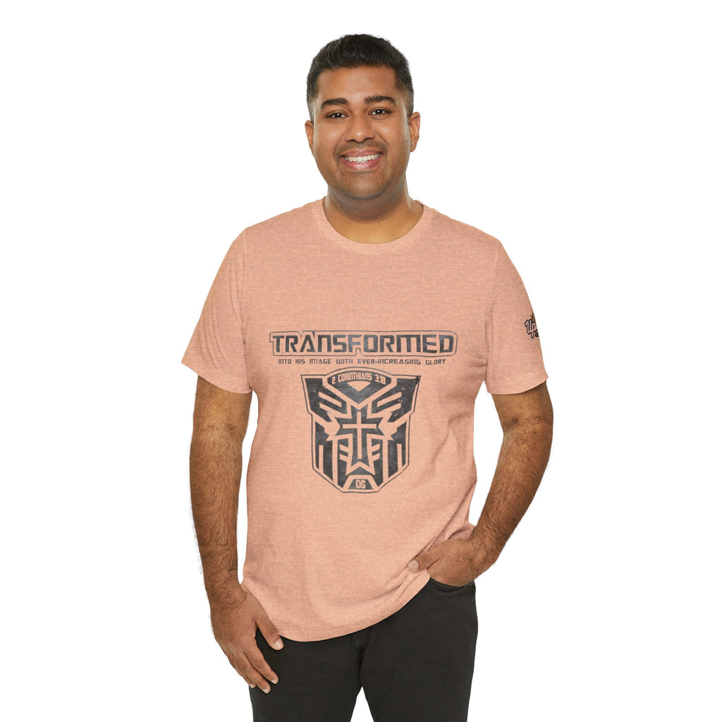 Transformer Logo Christian T-shirt | 2 Corinthians 3:18 Bible Verse T-shirt Printify