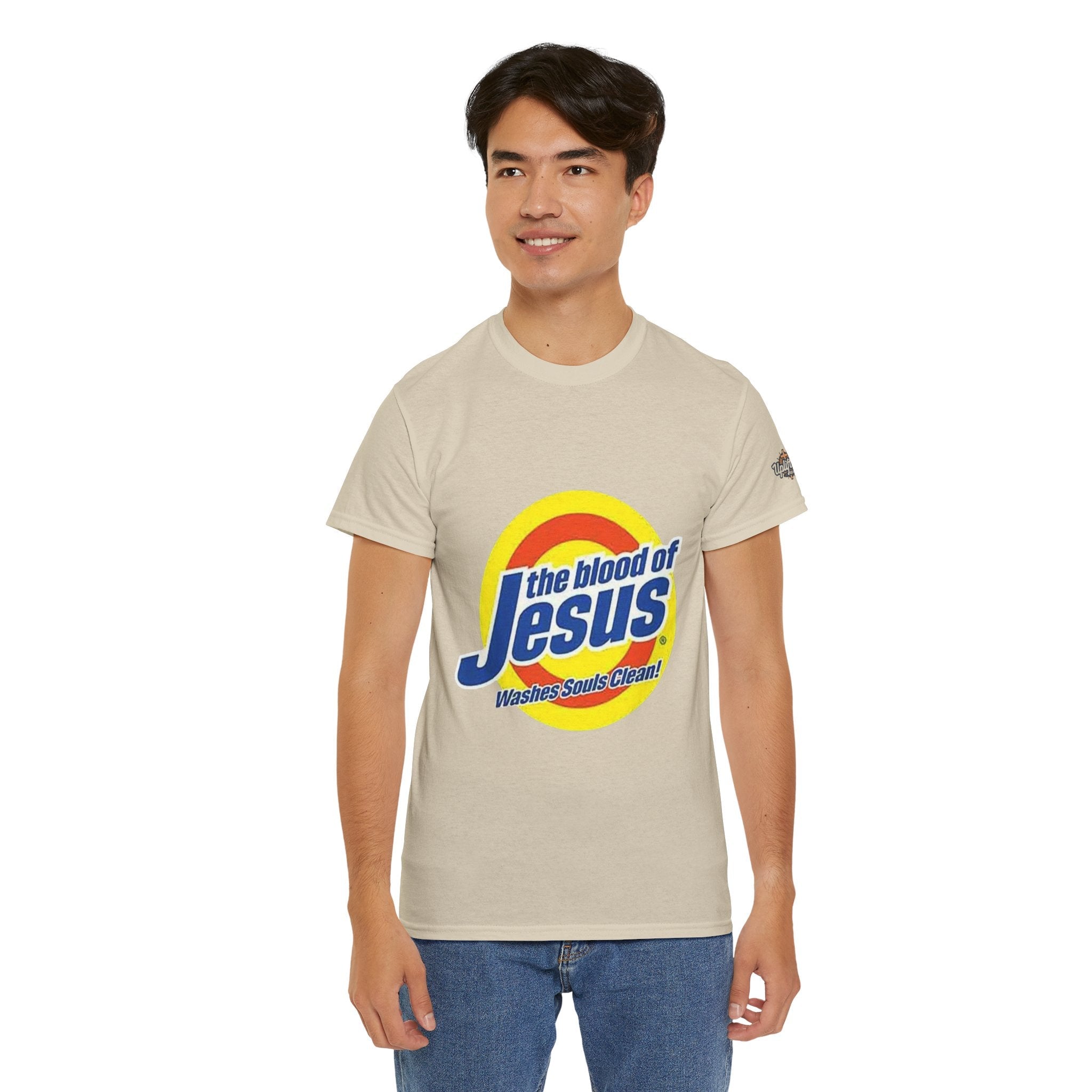 Blood of Jesus Washes Souls Clean T-shirt - Funny Tide Parody - Christian Faith T-shirt Printify