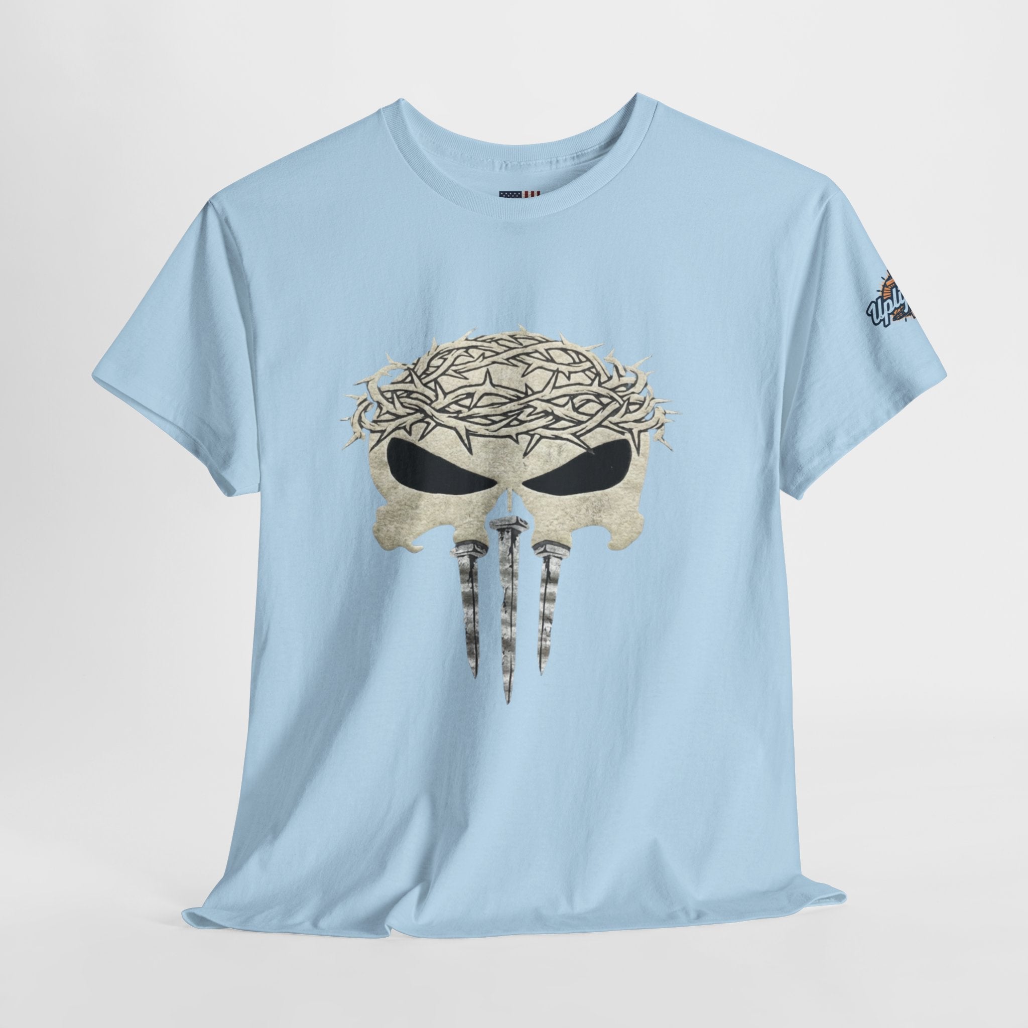 Christian Skull T-shirt - Crown of Thorns & Nails - Warrior Faith T-shirt Printify