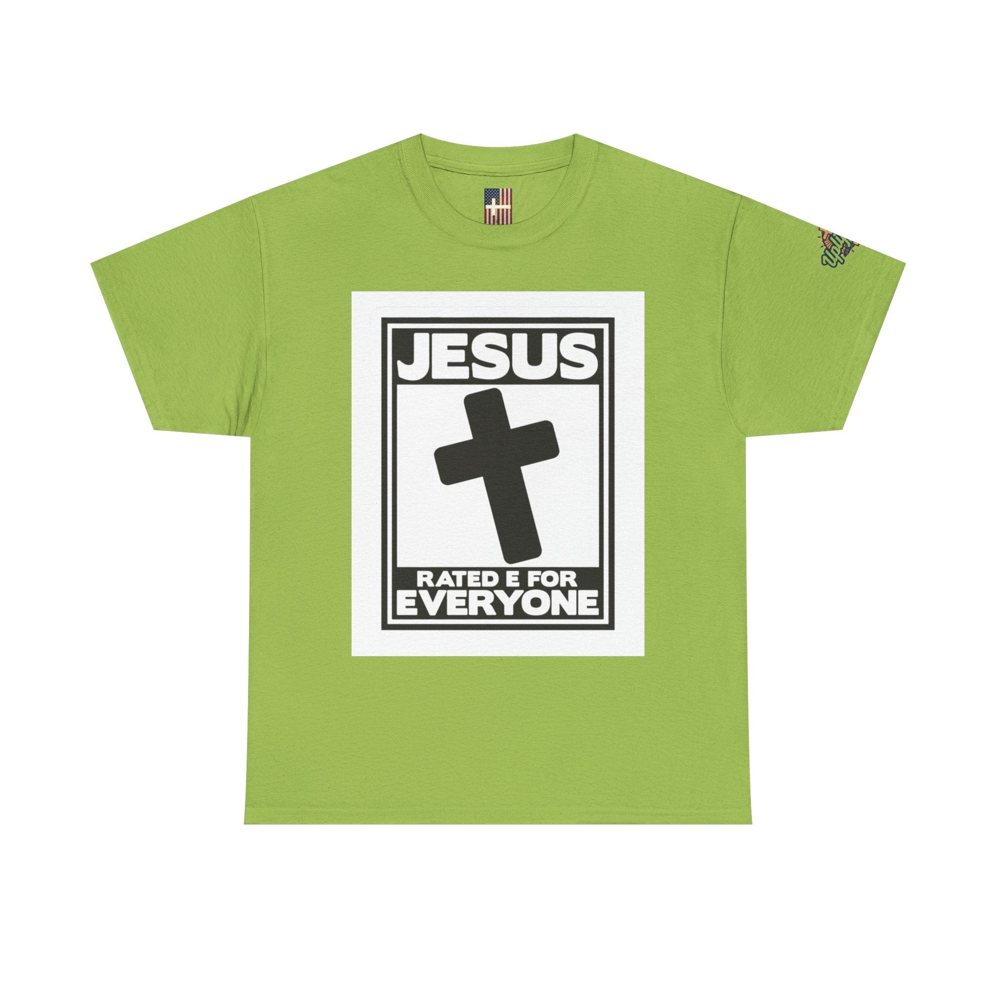 Jesus, Rated E for Everyone T-shirt - Gamer Faith T-shirt - Christian Video Game Parody Printify