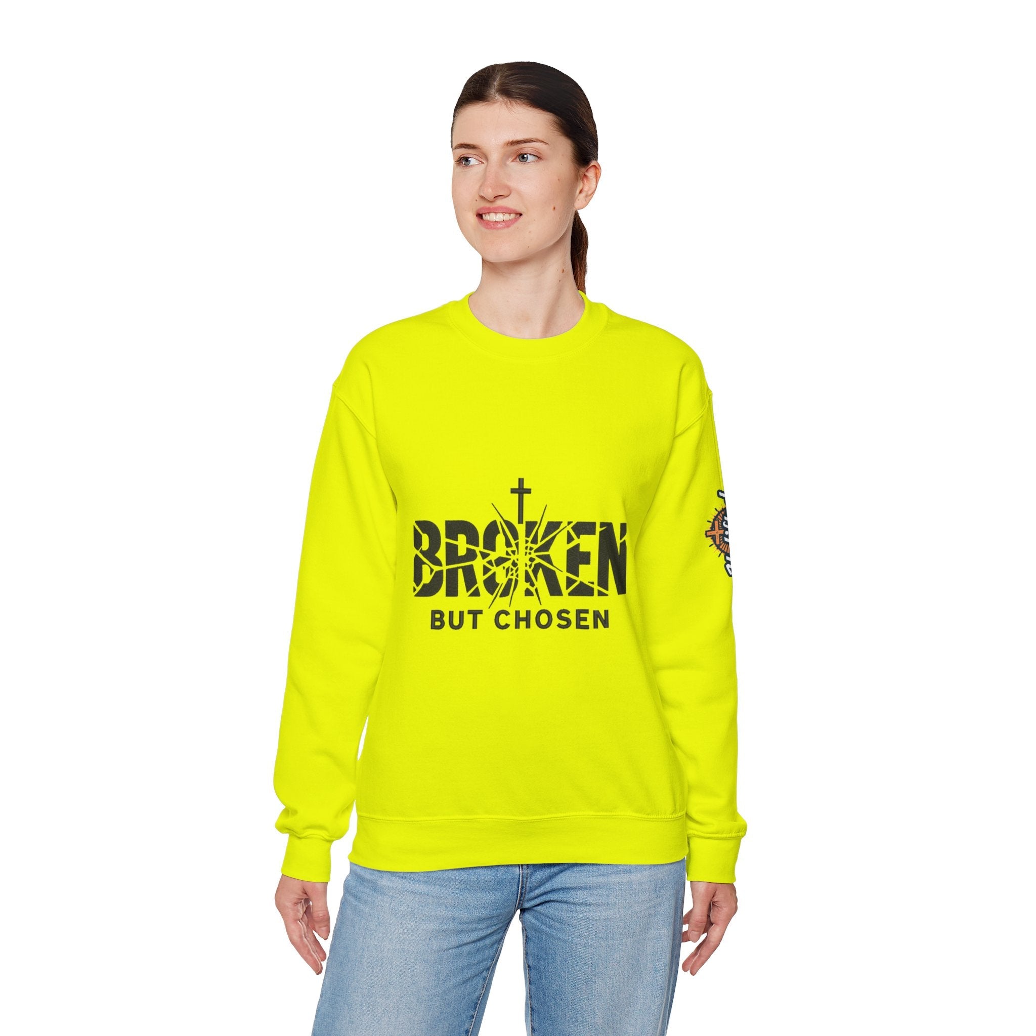Broken But Chosen Crewneck Sweatshirt Printify