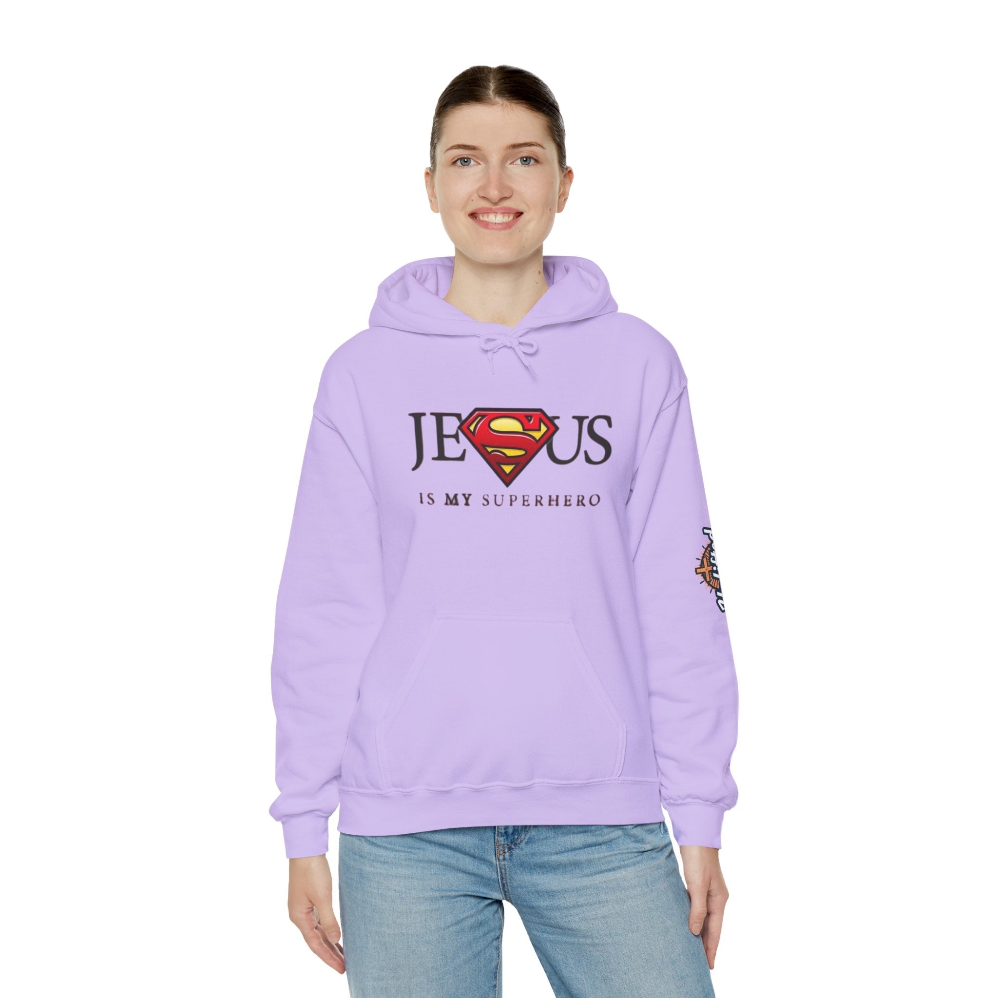 Jesus Is My Superhero Hoodie — Christian Faith Graphic Pullover Printify