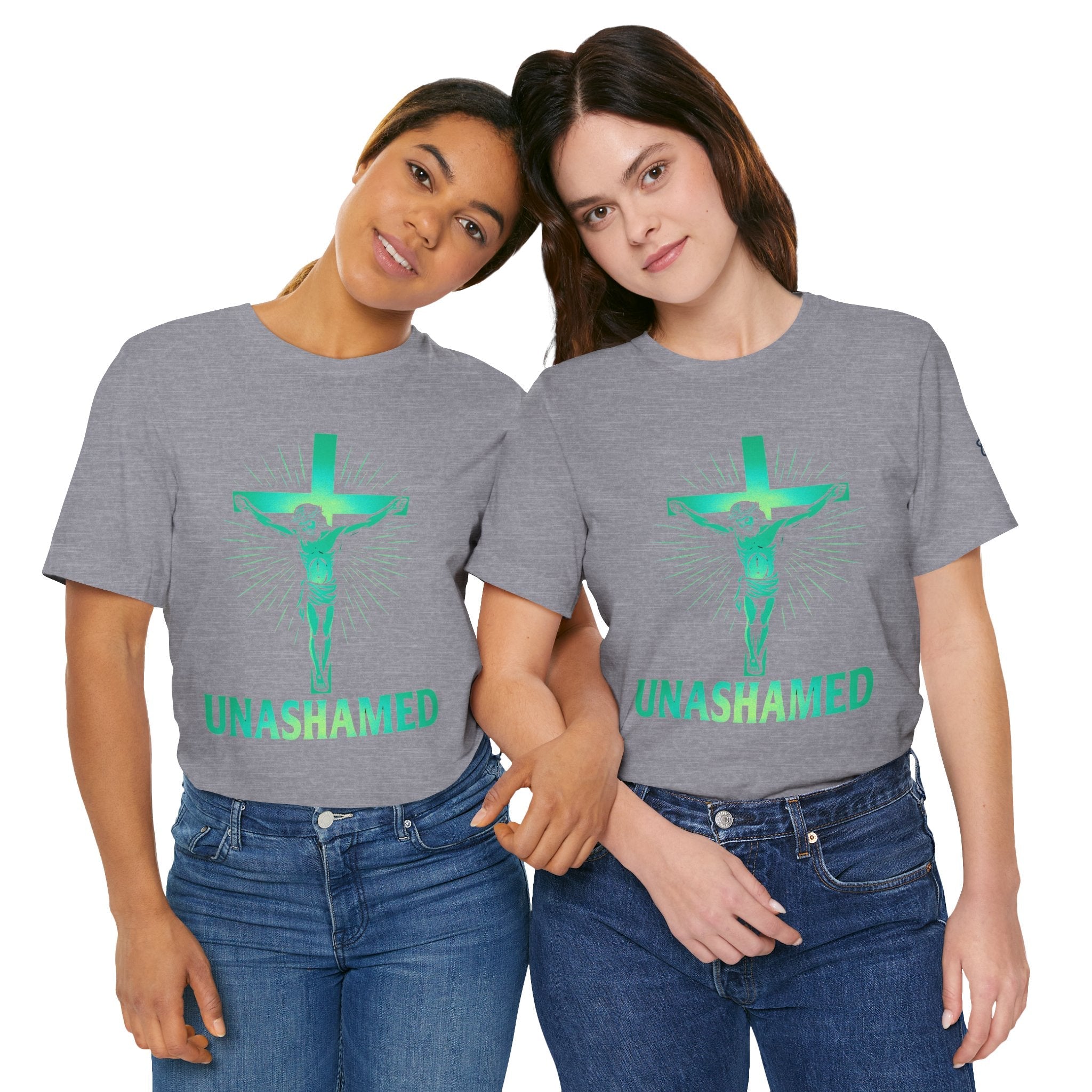 Unashamed T-shirt – Romans 1:16 Crucifixion Christian t-shirt for Bold Unwavering Faith Printify