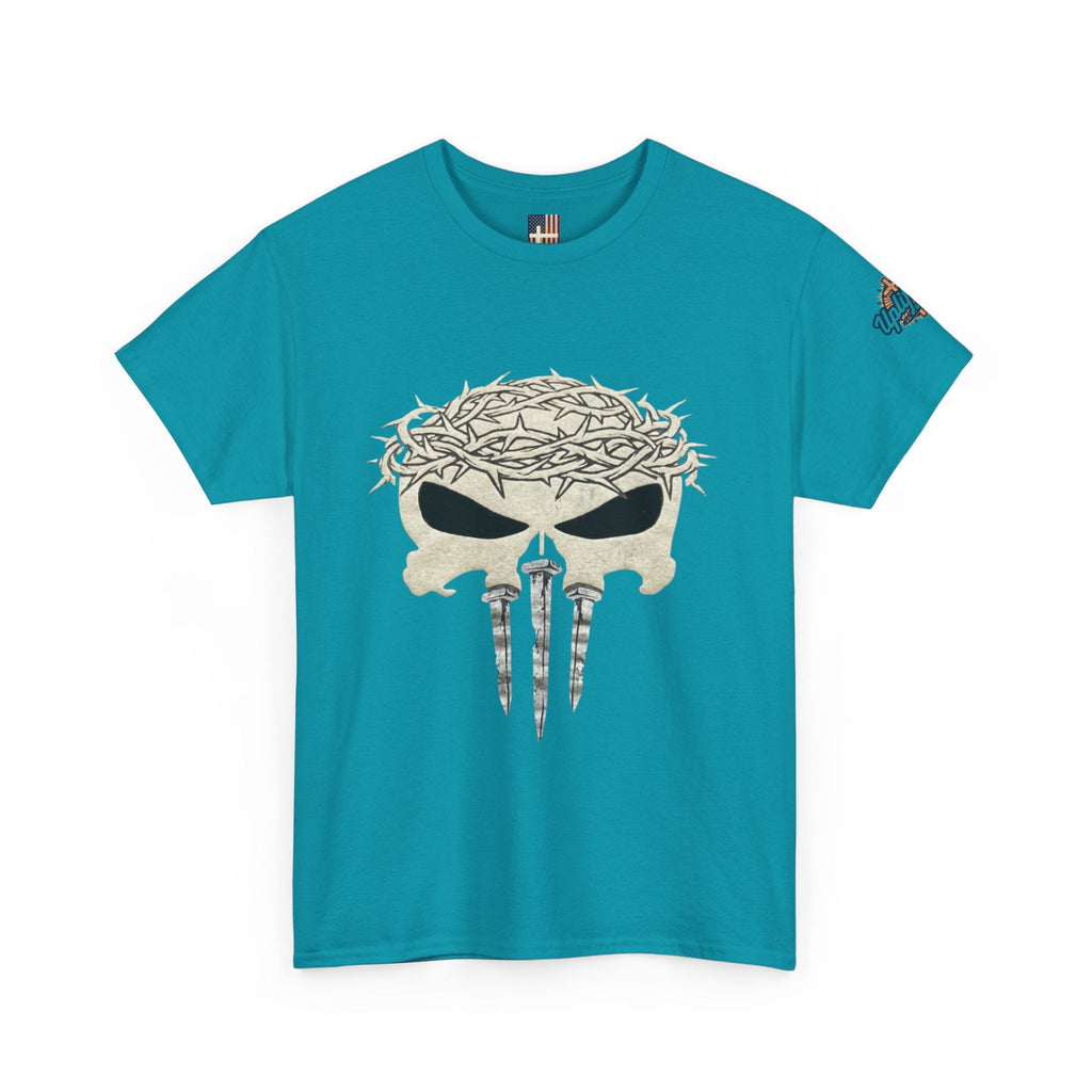 Christian Skull T-shirt - Crown of Thorns & Nails - Warrior Faith T-shirt Printify