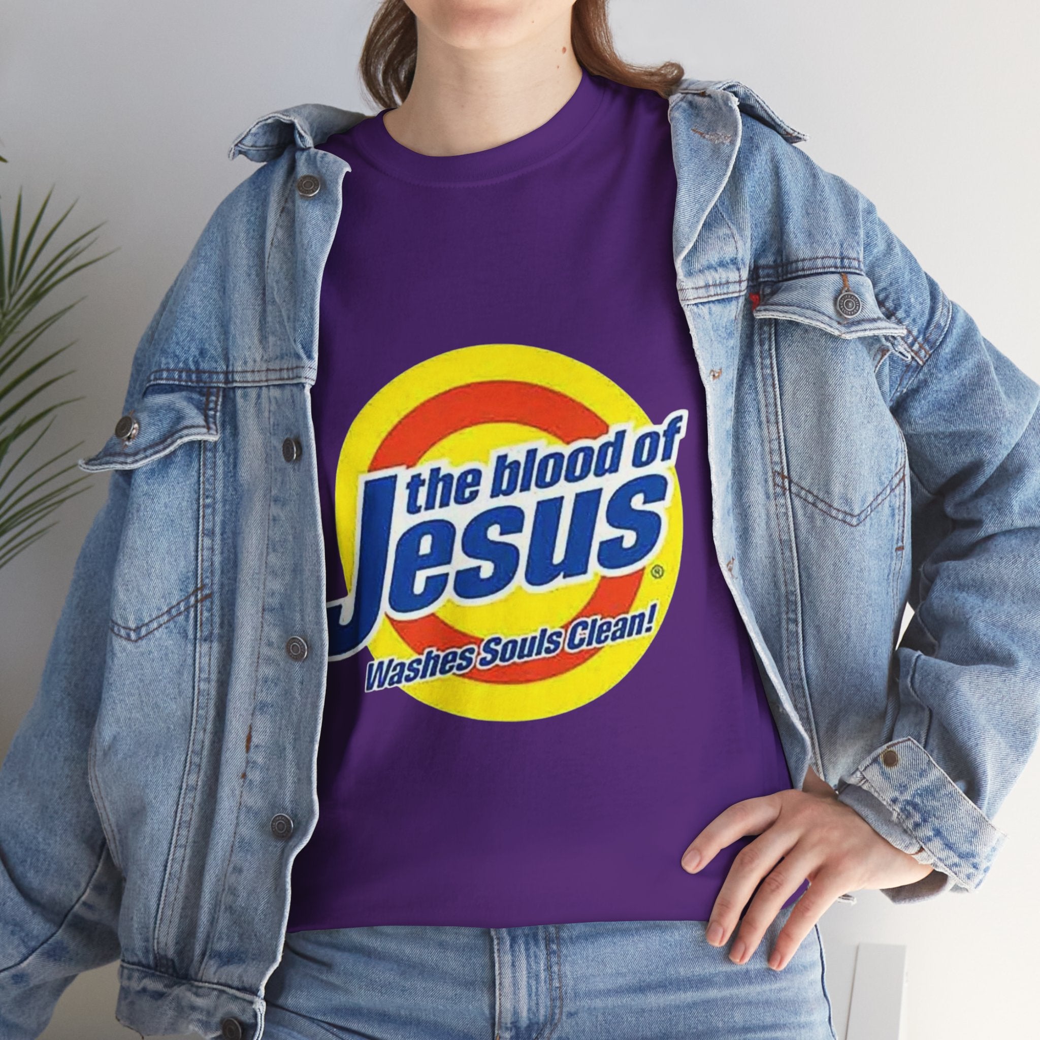 Blood of Jesus Washes Souls Clean T-shirt - Funny Tide Parody - Christian Faith T-shirt Printify