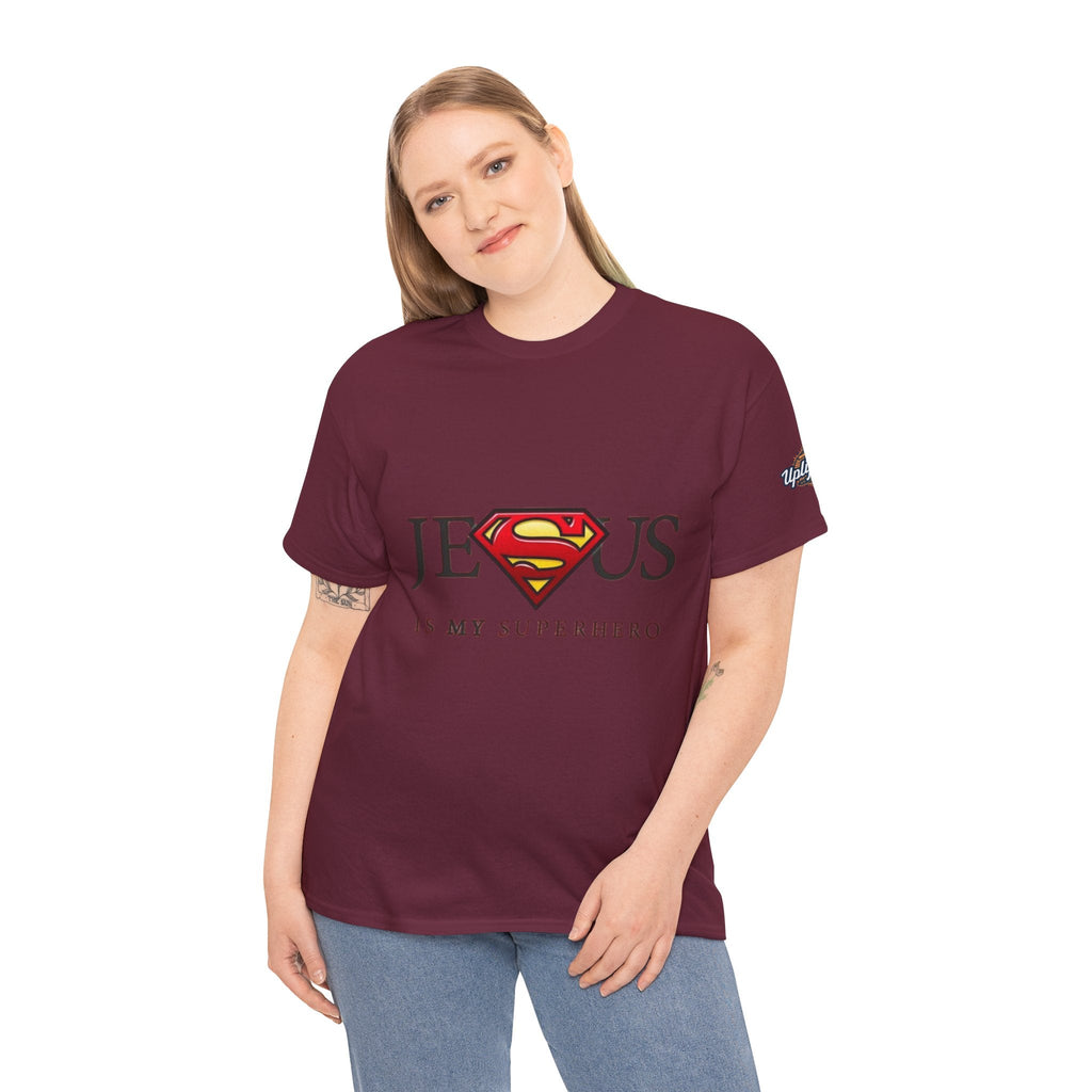 Jesus Is My Superhero T-Shirt — Faith-Based Superman-Inspired Tee Printify