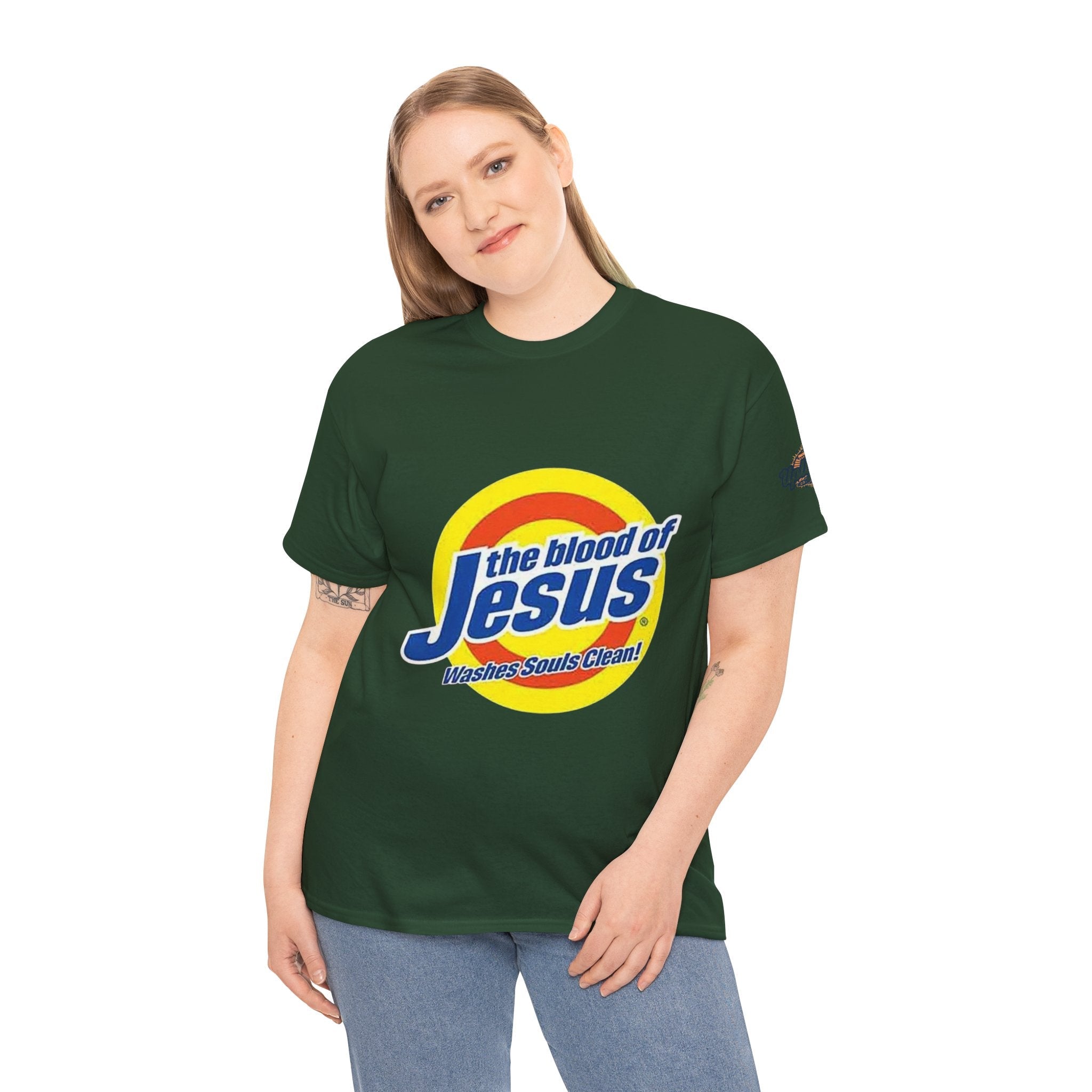 Blood of Jesus Washes Souls Clean T-shirt - Funny Tide Parody - Christian Faith T-shirt Printify