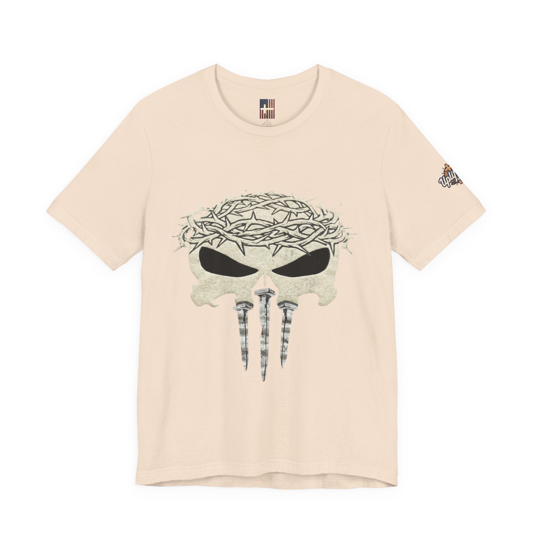 Christian Skull T-shirt - Crown of Thorns & Nails - Warrior Faith T-shirt Printify