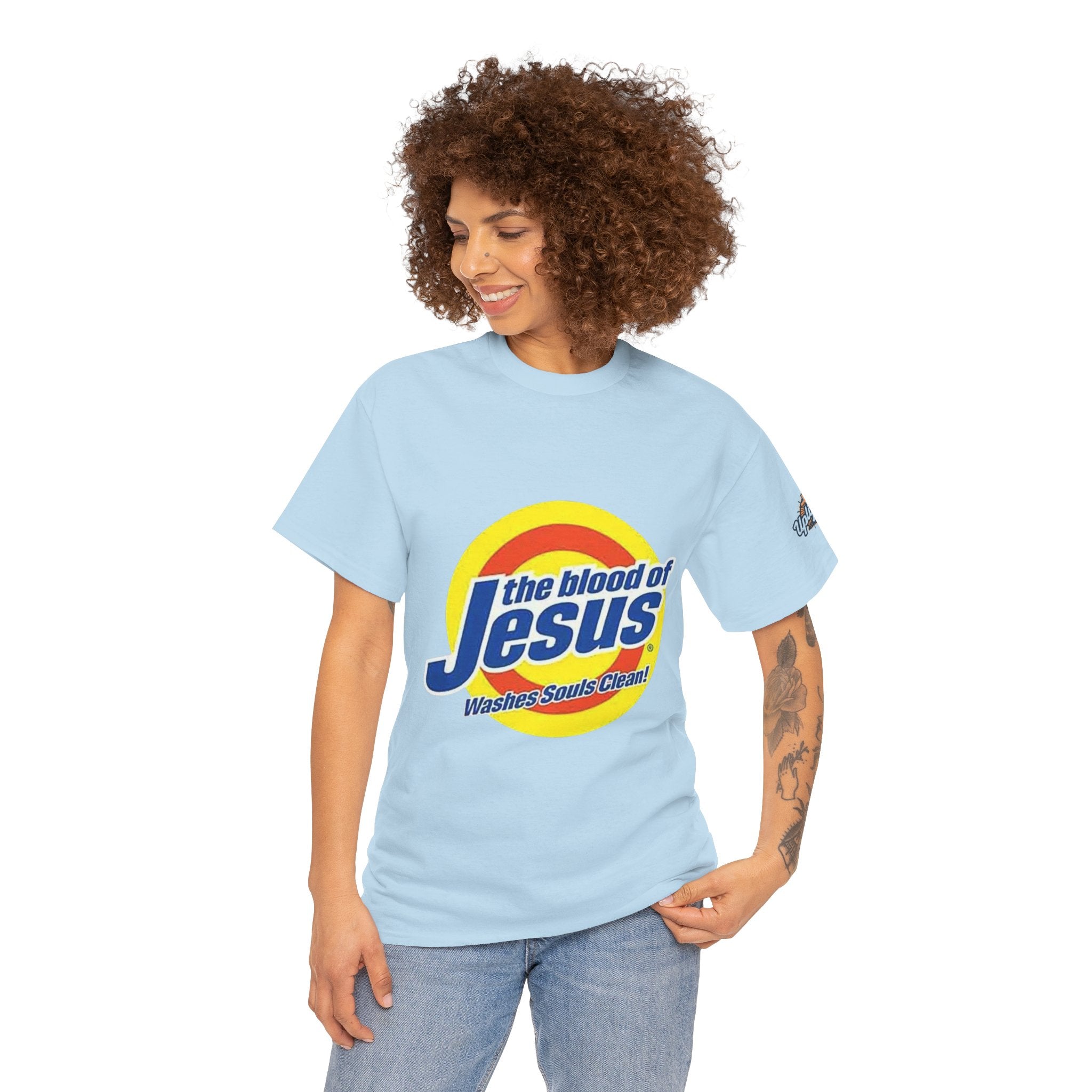 Blood of Jesus Washes Souls Clean T-shirt - Funny Tide Parody - Christian Faith T-shirt Printify
