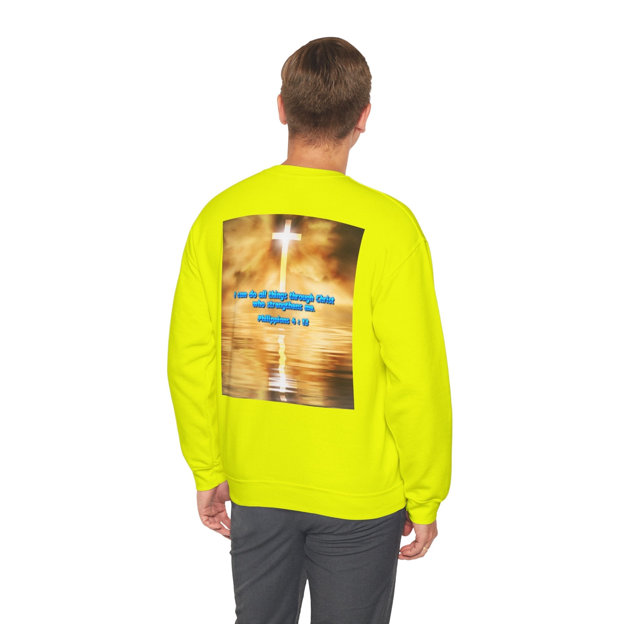 Bible Verse Heavy Blend™ Crewneck Sweatshirt Unisex  - Philippians 4 : 13 Printify