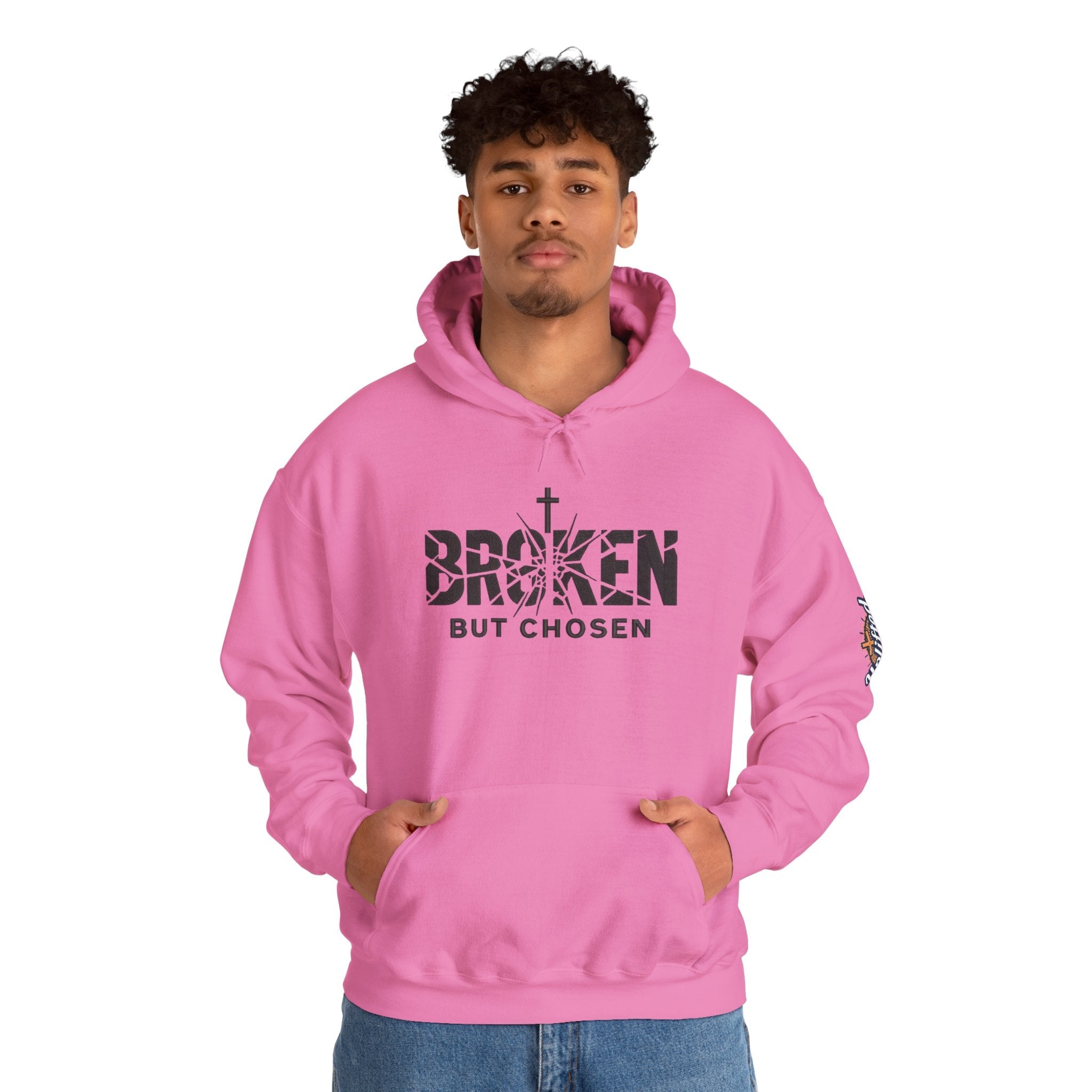 Broken But Chosen Hoodie — Christian Faith Graphic Sweatshirt Printify