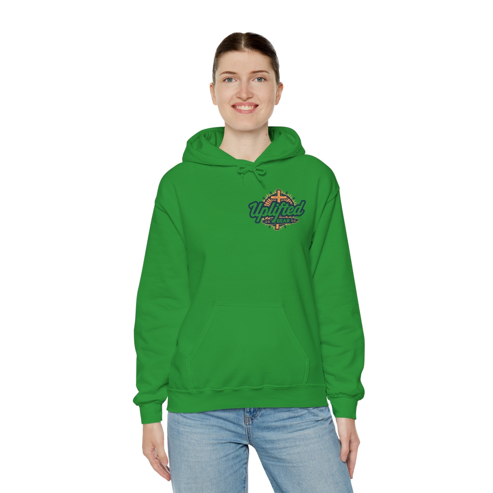 Uplifted Gear Christian Hoodie – Bold Logo Faith Hoodie for Inspired Living Printify