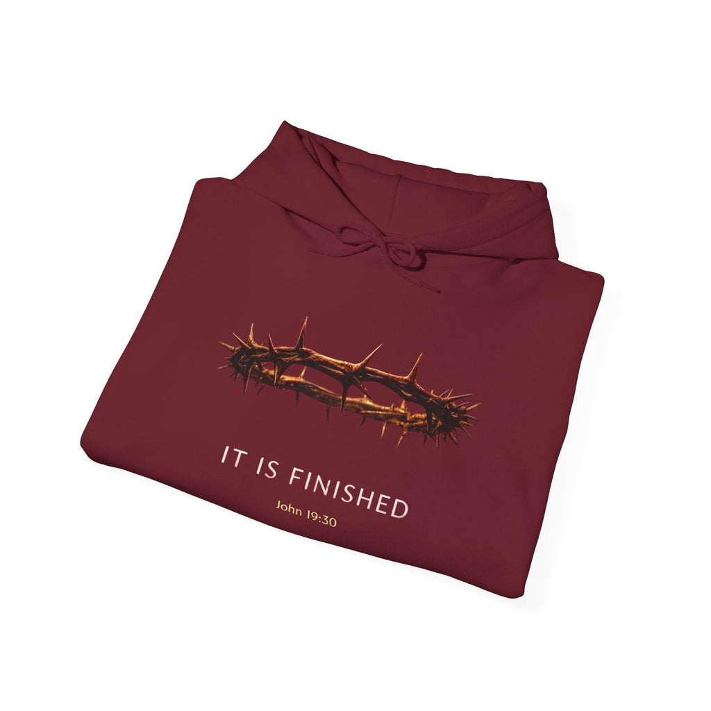 It Is Finished Crown of Thorns Hoodie — Christian John 19:30 Faith Hoodie Printify
