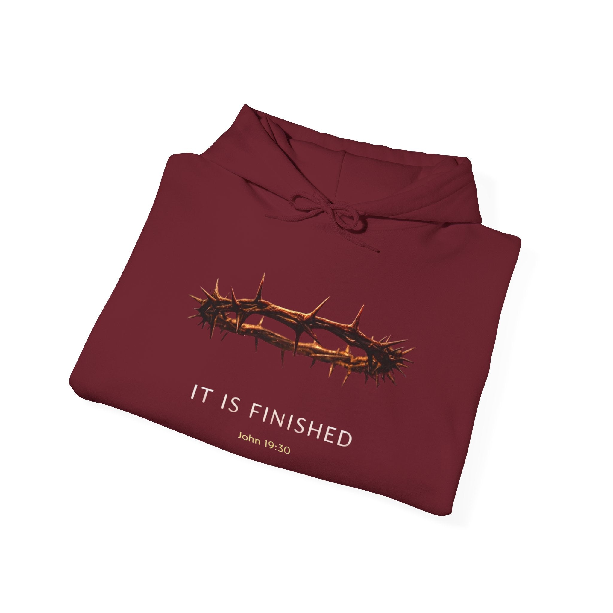 It Is Finished Crown of Thorns Hoodie — Christian John 19:30 Faith Hoodie Printify
