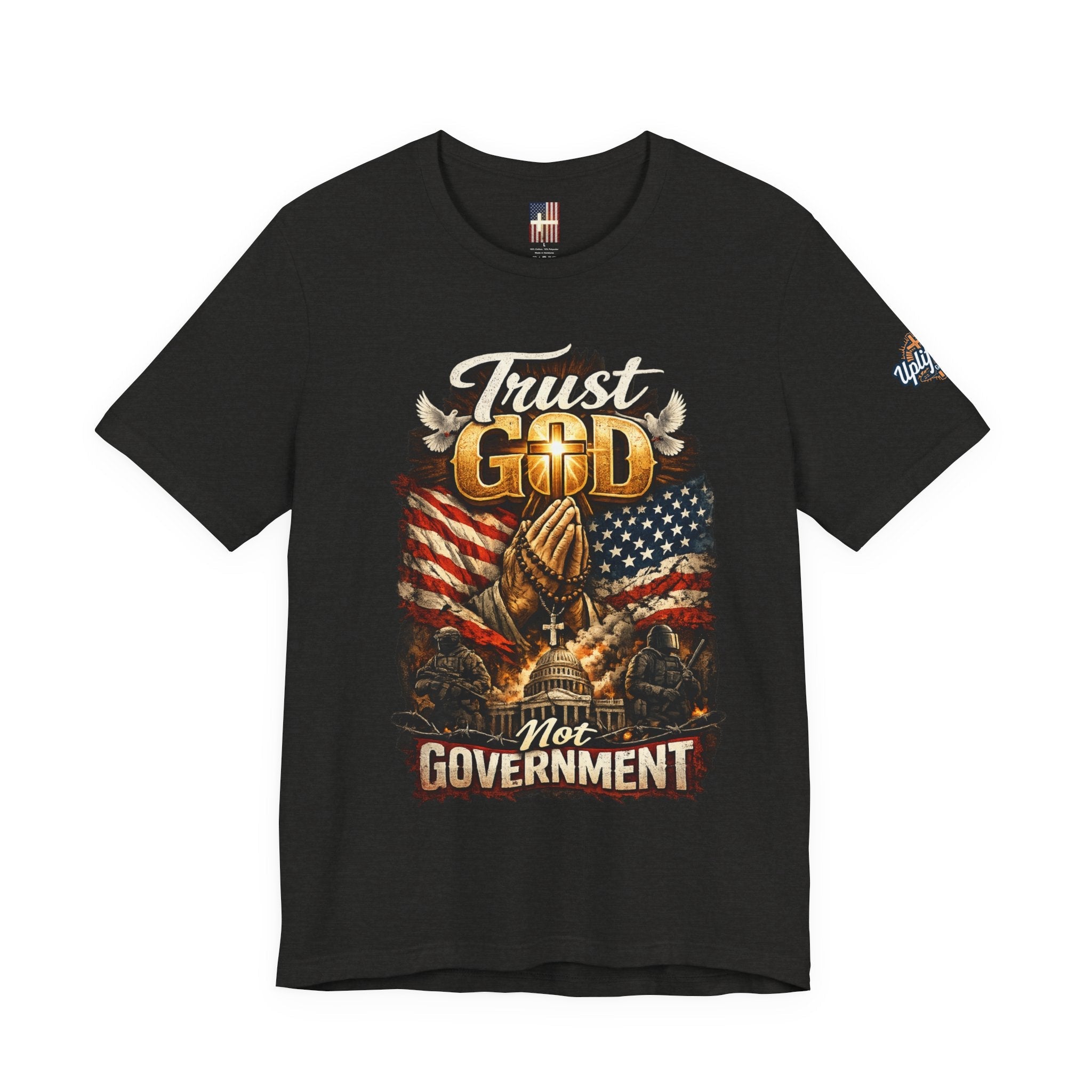 Trust God Not Government T-Shirt — Vintage Patriotic Christian Tee Printify