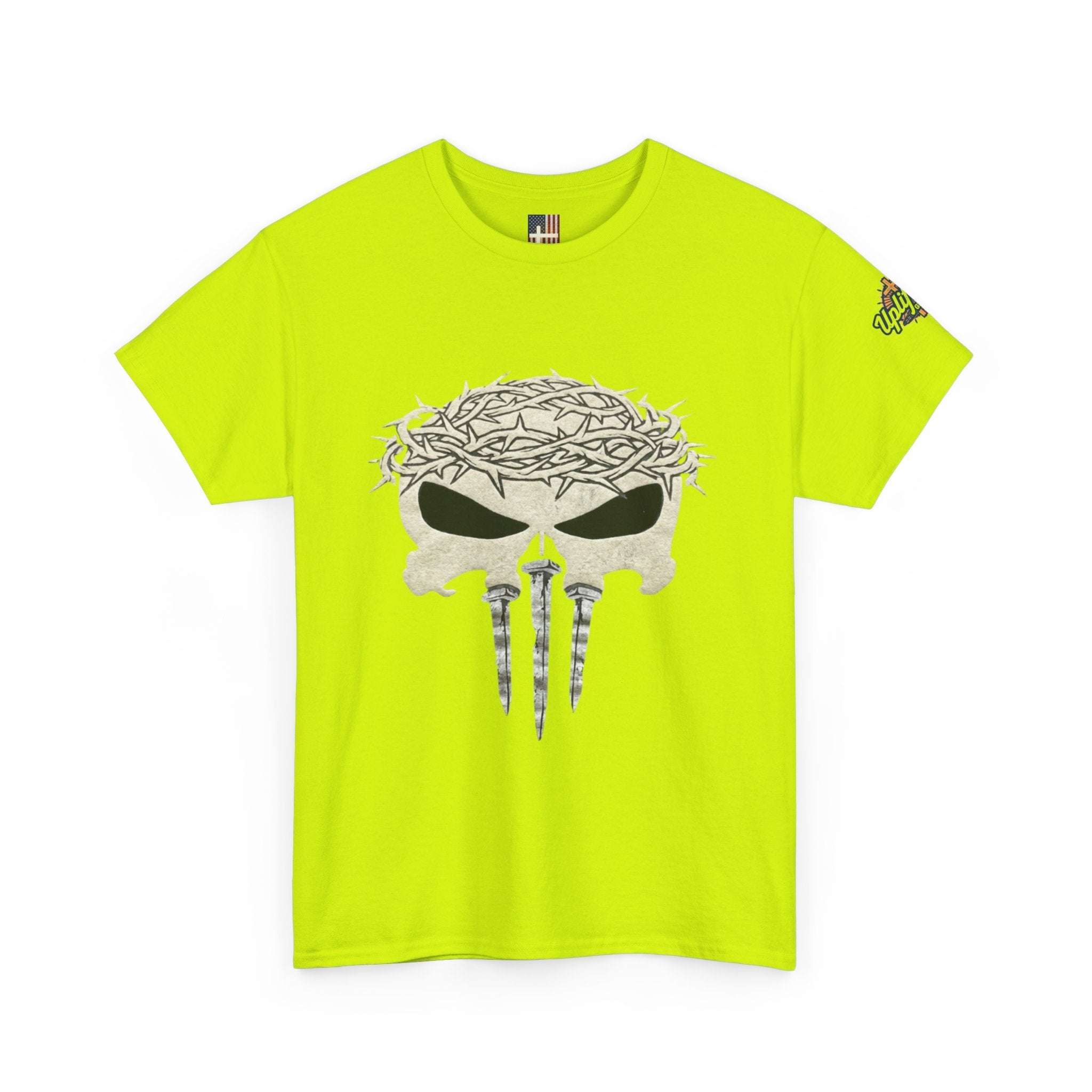 Christian Skull T-shirt - Crown of Thorns & Nails - Warrior Faith T-shirt Printify