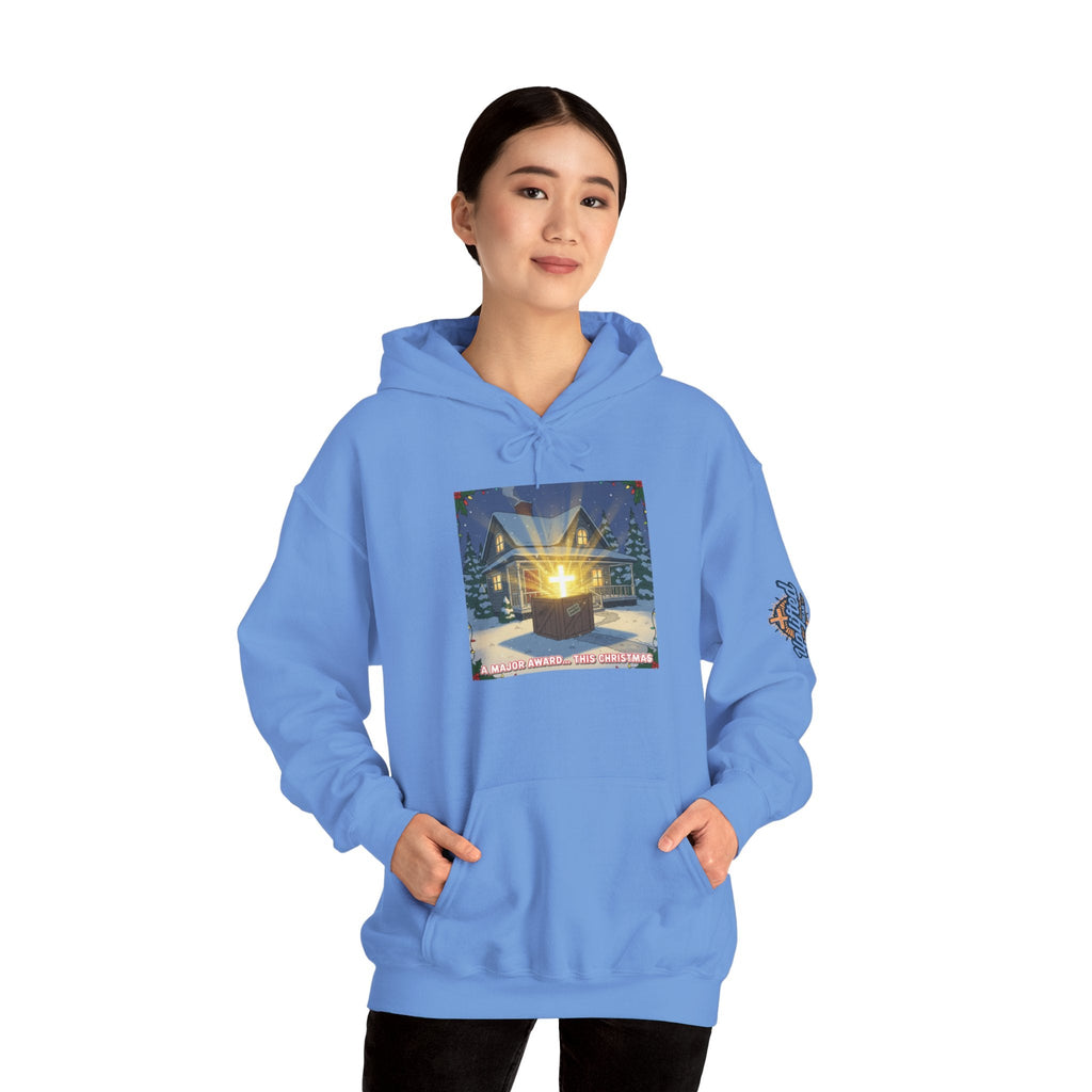 A Major Award This Christmas Hoodie – Fragile Leg Lamp Parody Cross Unboxing Christian Sweatshirt for Hilarious Faith & Holiday Glow Printify