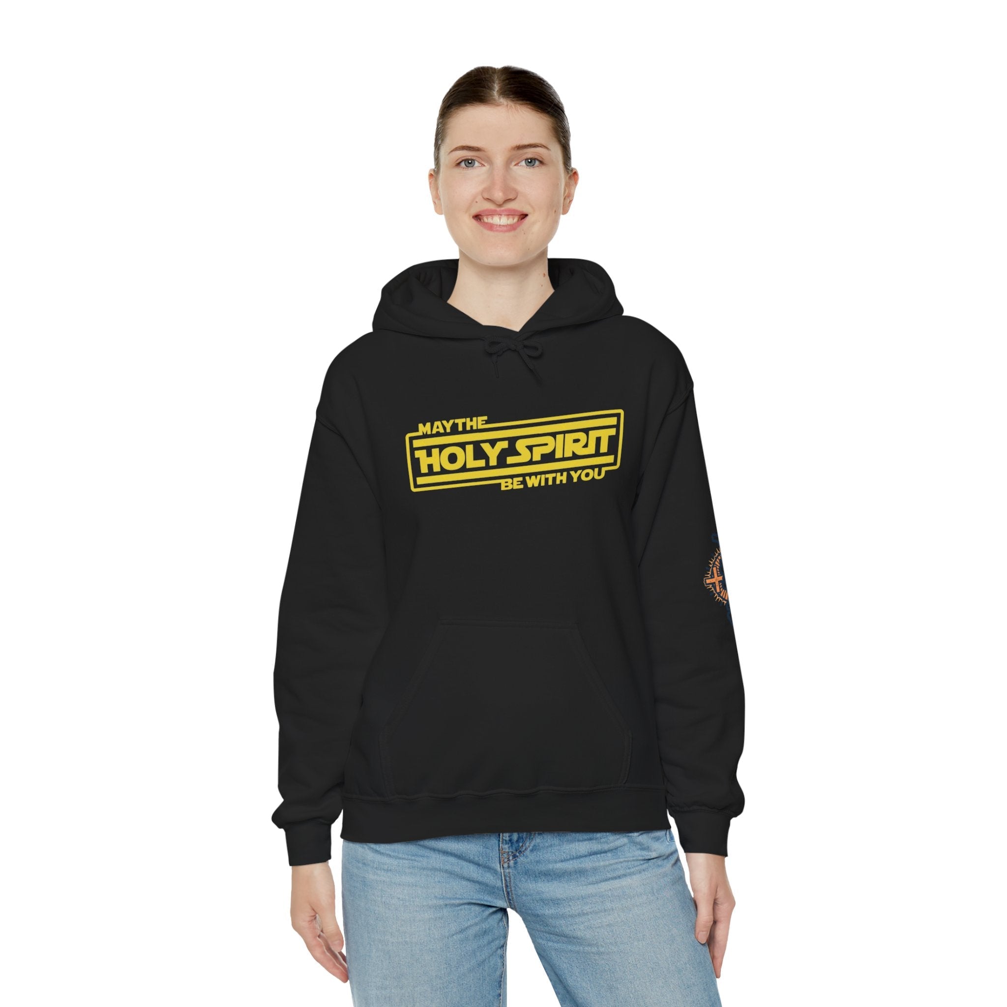 May the Holy Spirit Be With You Hoodie - Christian Star Wars Parody Hoodie Printify
