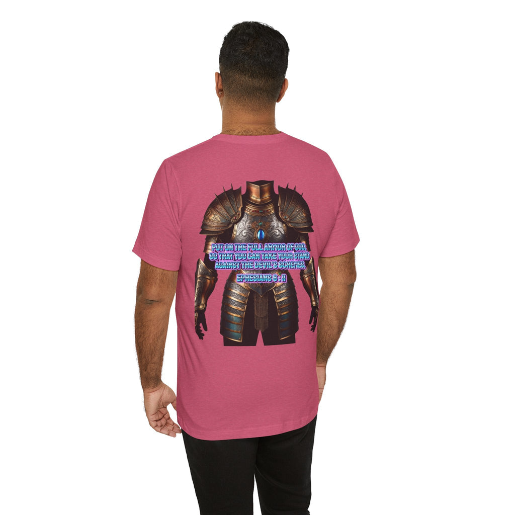Religious Graphic Tee with Armor Of God Design Unisex Jersey Short Sleeve Tee Printify