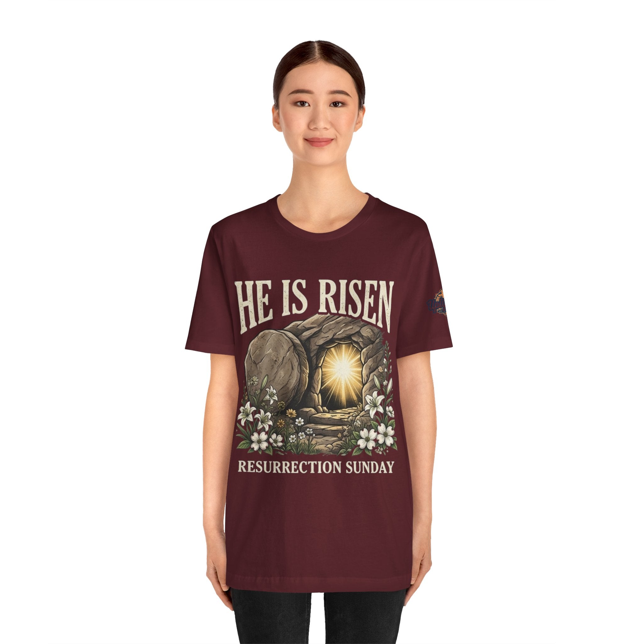He Is Risen T-Shirt — Jesus Christ Resurrection Easter Tee Printify