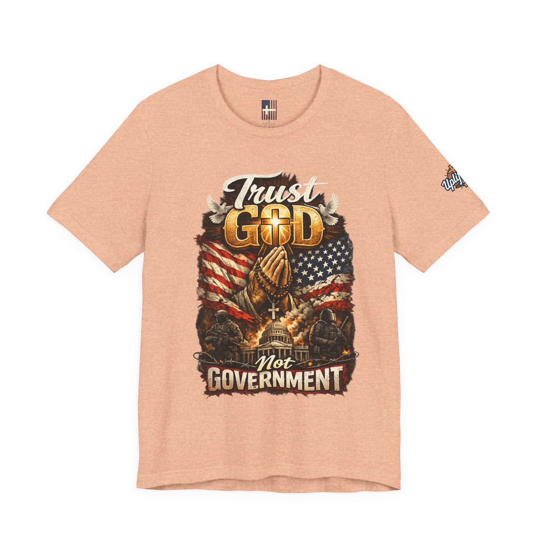 Trust God Not Government T-Shirt — Vintage Patriotic Christian Tee Printify