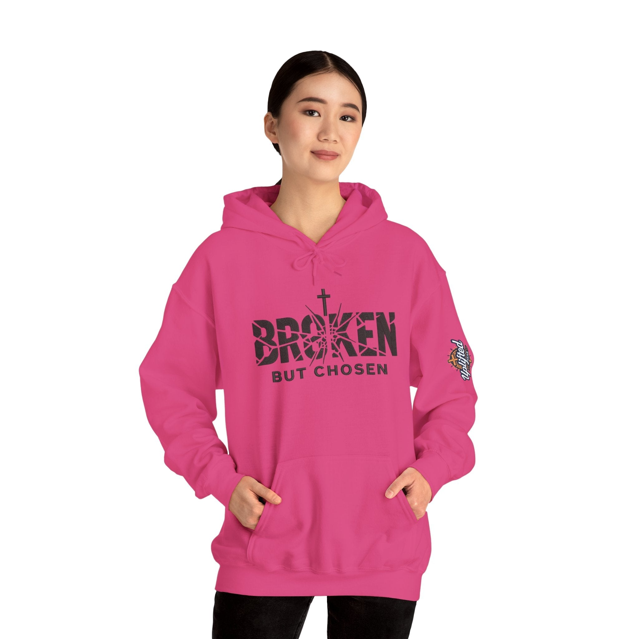 Broken But Chosen Hoodie — Christian Faith Graphic Sweatshirt Printify