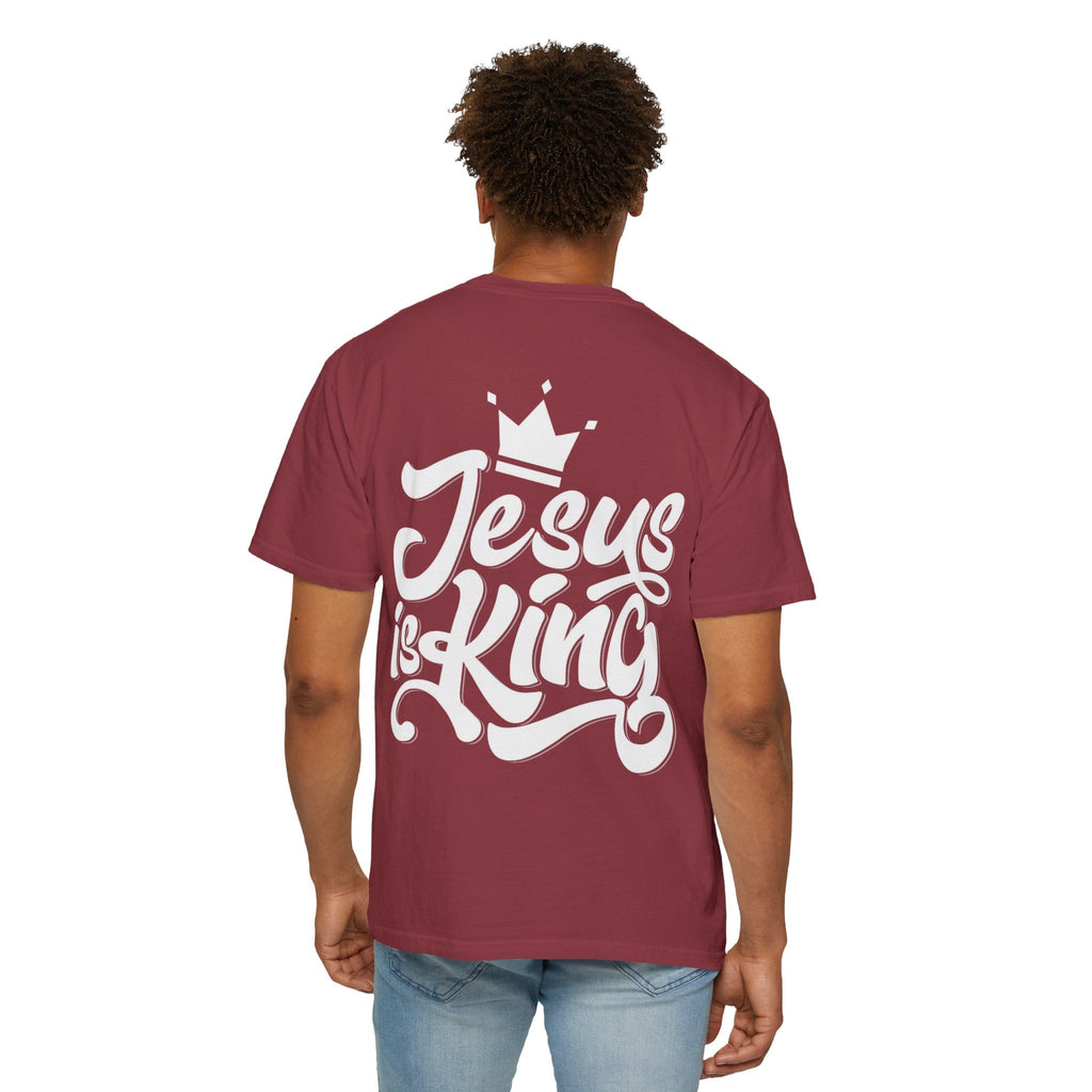 Jesus is King T-Shirt – Bold Christian Faith Tee with Crown & Cross for Eternal Reign Printify