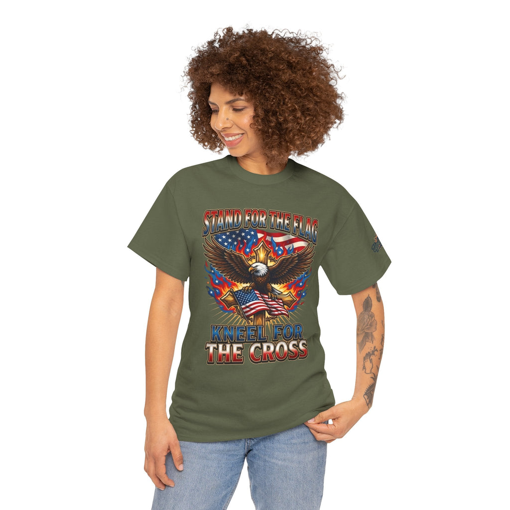 Stand for the Flag Kneel for the Cross T-shirt | Patriotic Eagle T-shirt Printify