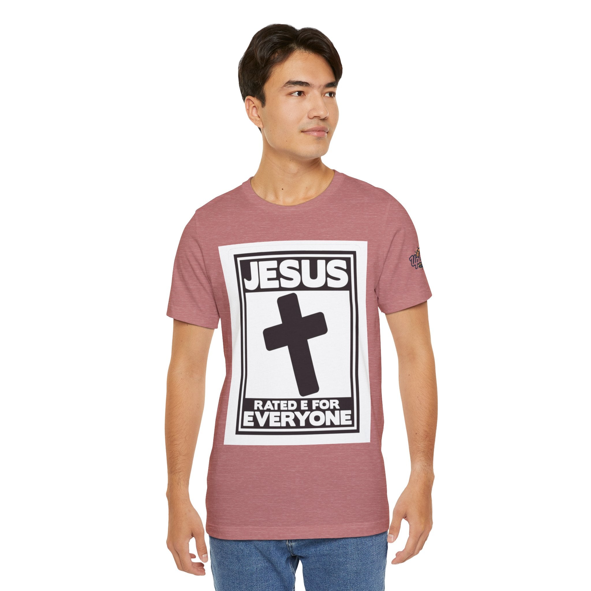 Jesus, Rated E for Everyone T-shirt - Gamer Faith T-shirt - Christian Video Game Parody Printify