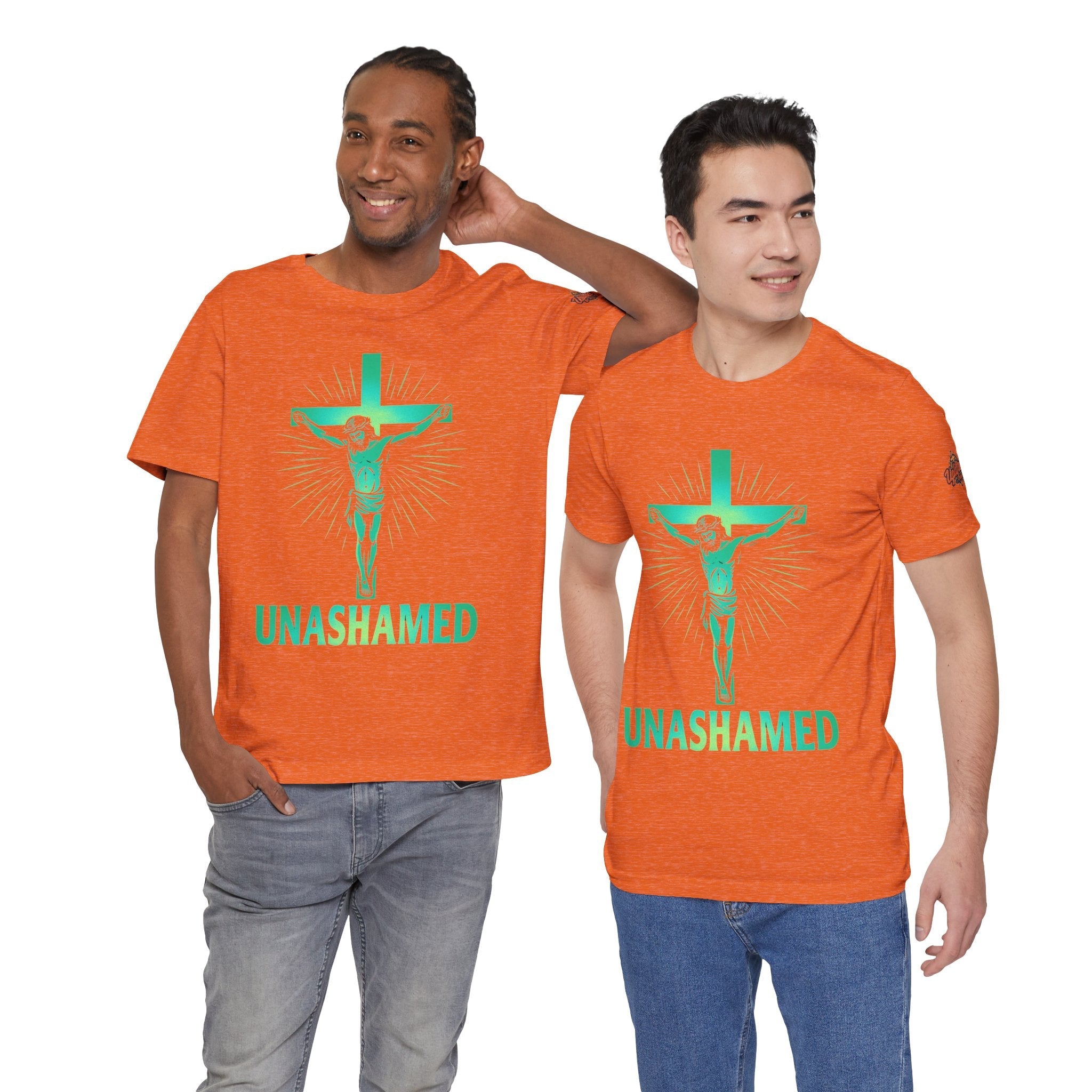 Unashamed T-shirt – Romans 1:16 Crucifixion Christian t-shirt for Bold Unwavering Faith Printify