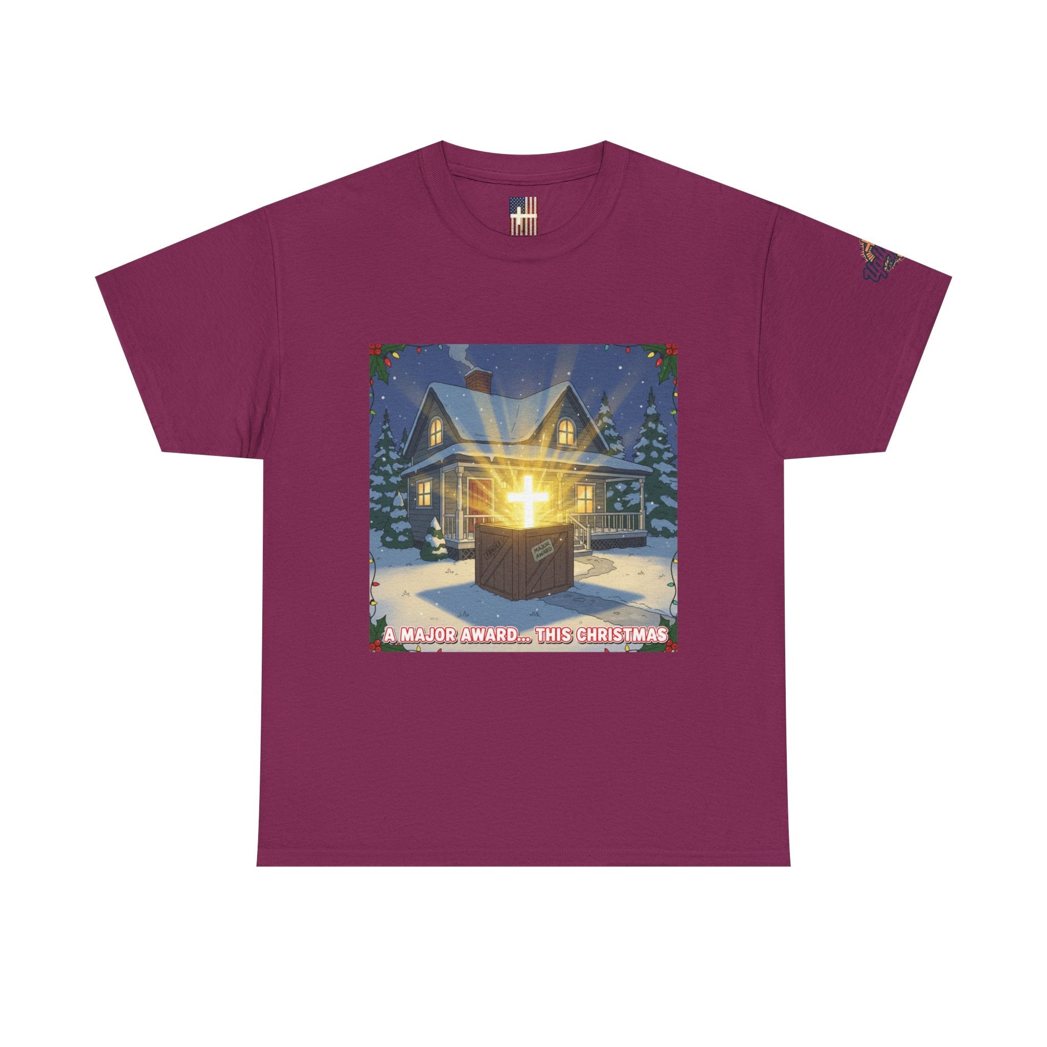 A Major Award This Christmas T-shirt – Fragile Leg Lamp Parody Cross Unboxing Christian T-shirt for Hilarious Faith & Holiday Glow Printify