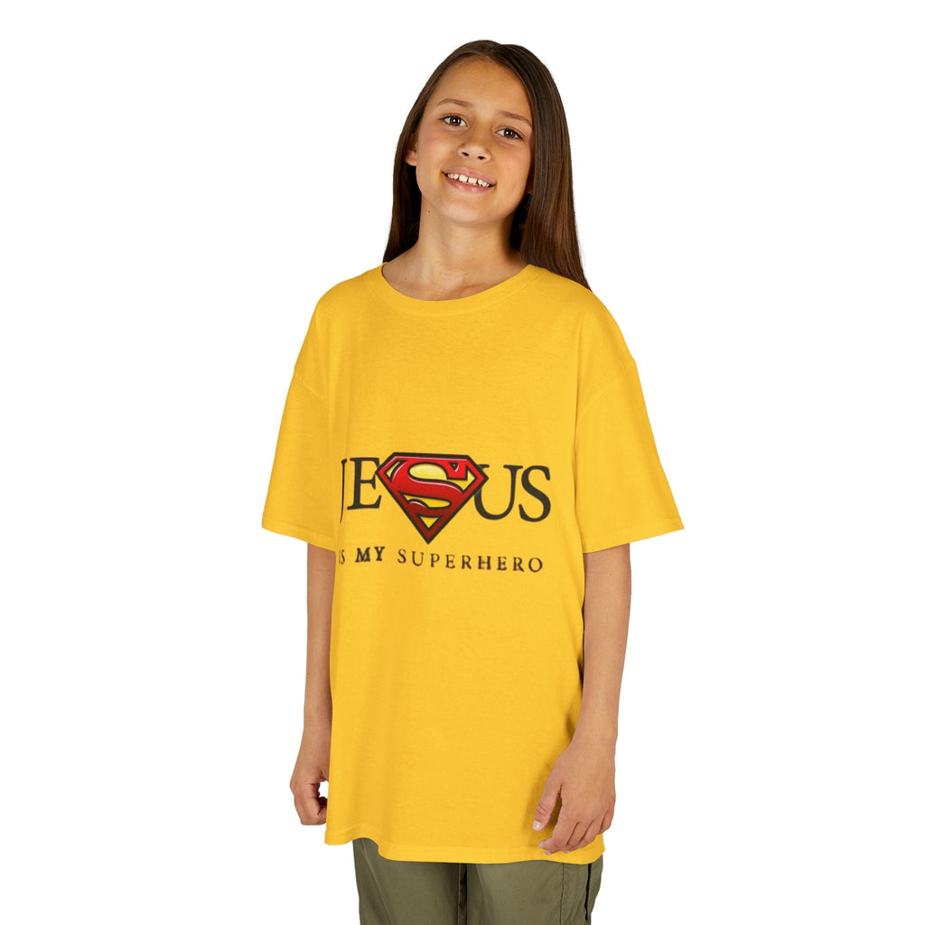 Jesus Is My Superhero T-Shirt — Faith-Based Superman-Inspired Tee Printify