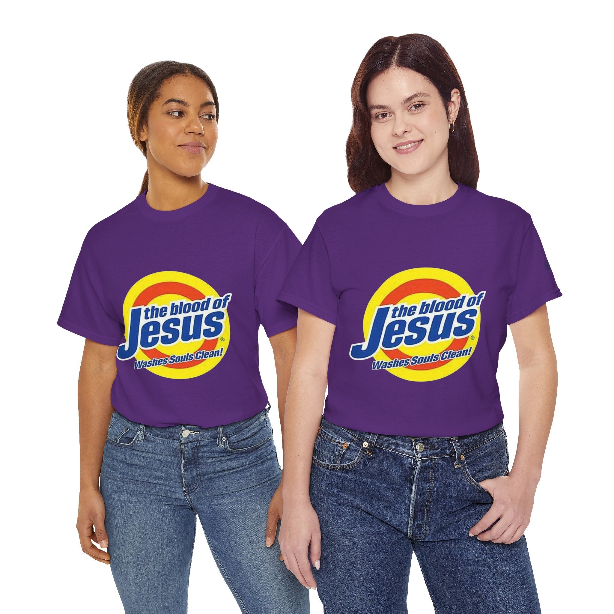 Blood of Jesus Washes Souls Clean T-shirt - Funny Tide Parody - Christian Faith T-shirt Printify