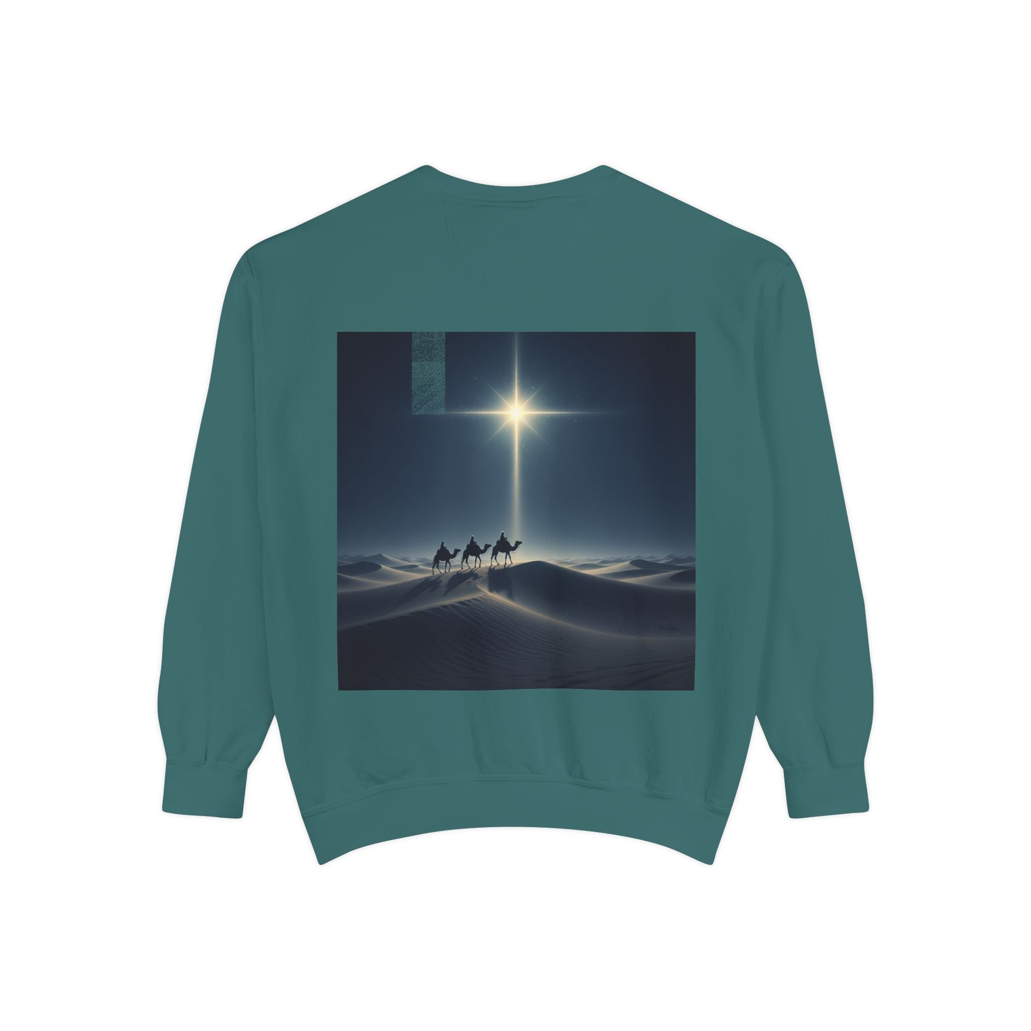 3 Wise Men Sweatshirt – Magi Camels Nativity Journey Christian Christmas Sweatshirt for Epiphany Faith & Holy Night Printify
