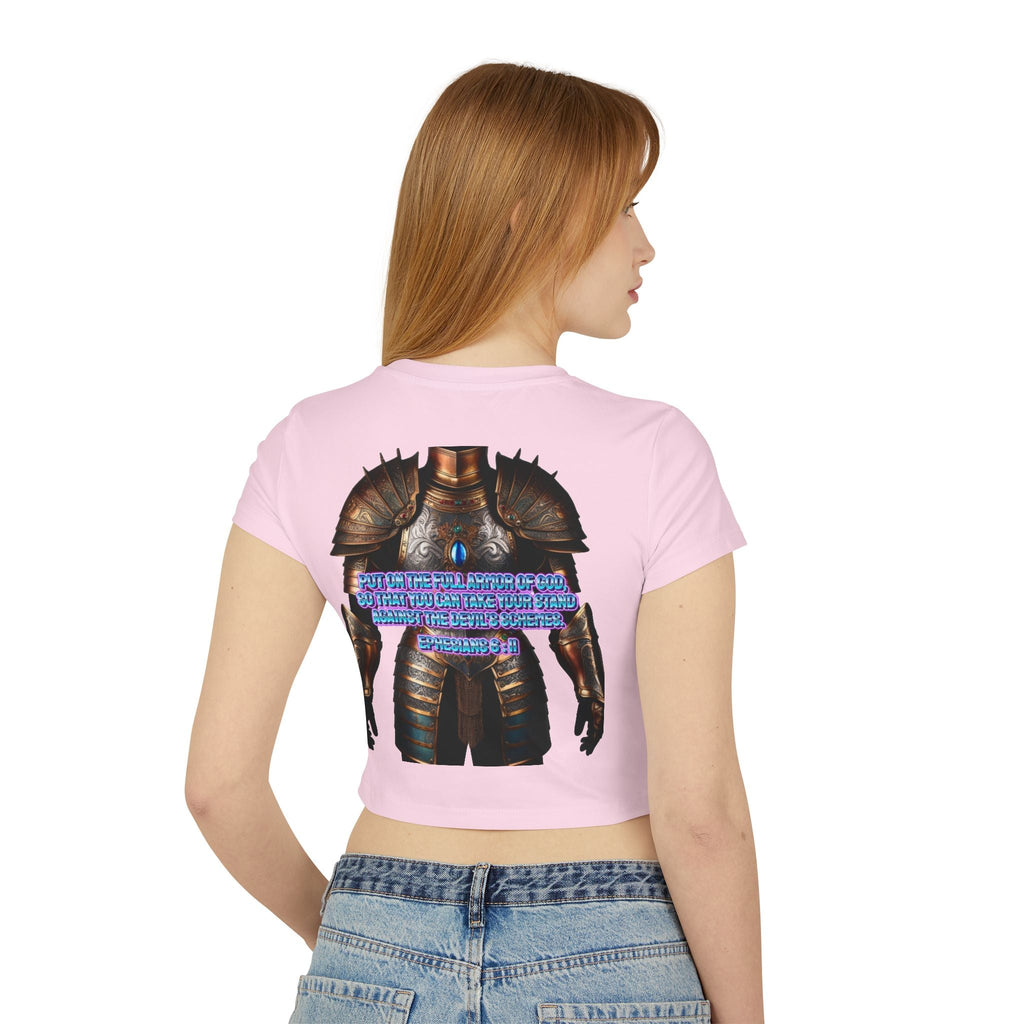 Women's Baby Tee - Ephesians 6:11 Bible Verse Religious Design Printify