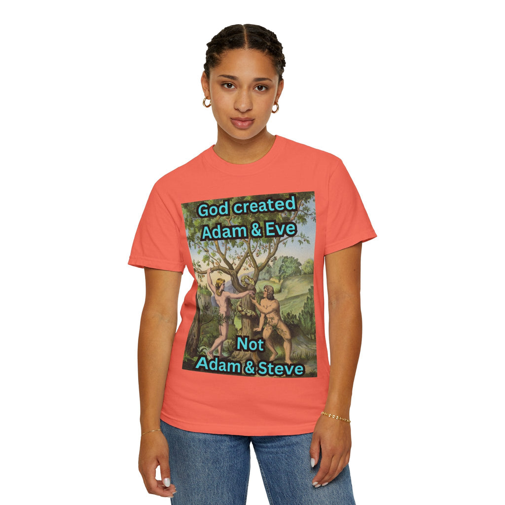 God Created Adam and Eve T-Shirt – Biblical Truth Christian Tee for Bold Faith Printify