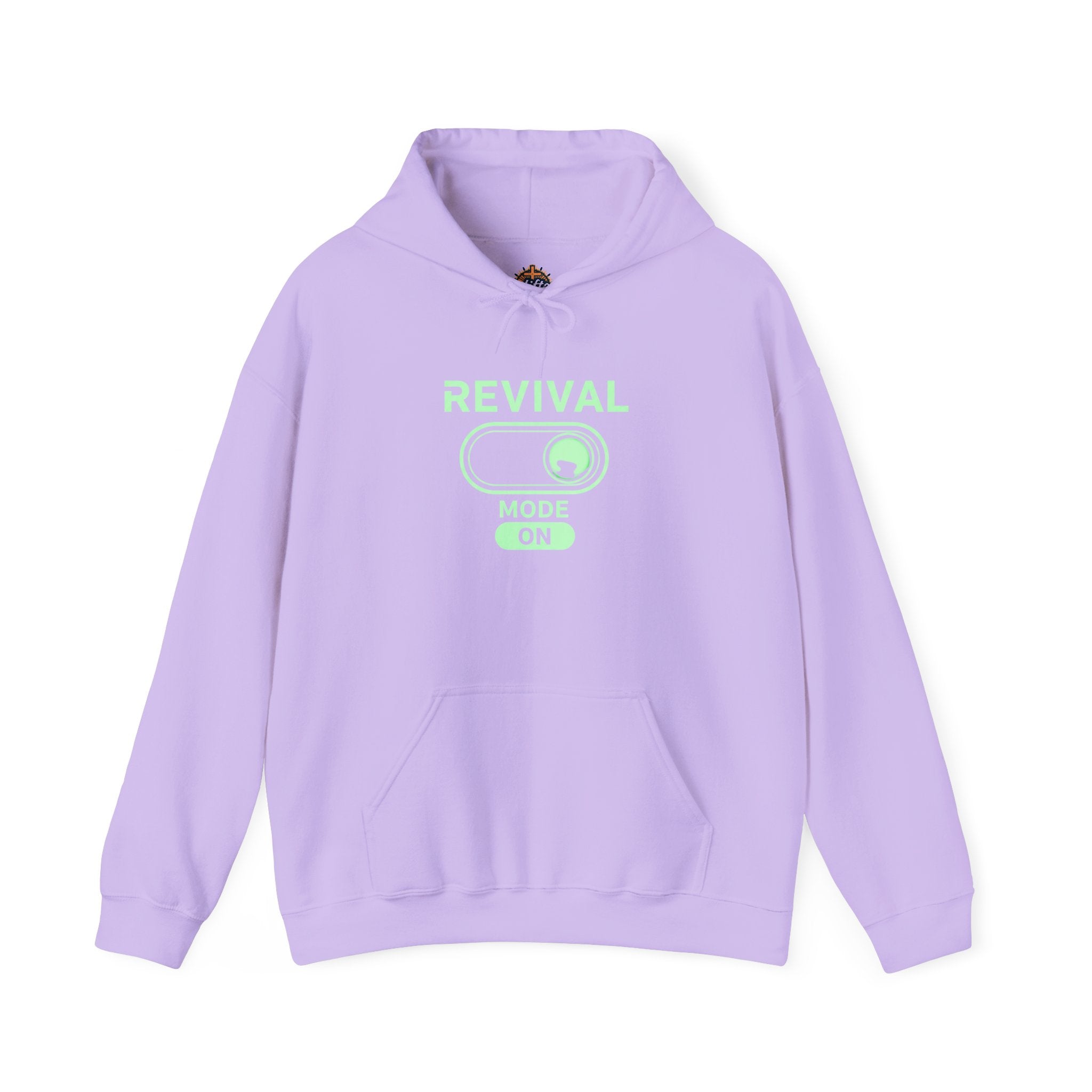 🔥 Revival Mode: ON – Christian Techwear Hoodie | Glowing Green Faith Switch | Futuristic Jesus Shirt | Activate Your Spiritual Awakening | Uplifted Gear Printify