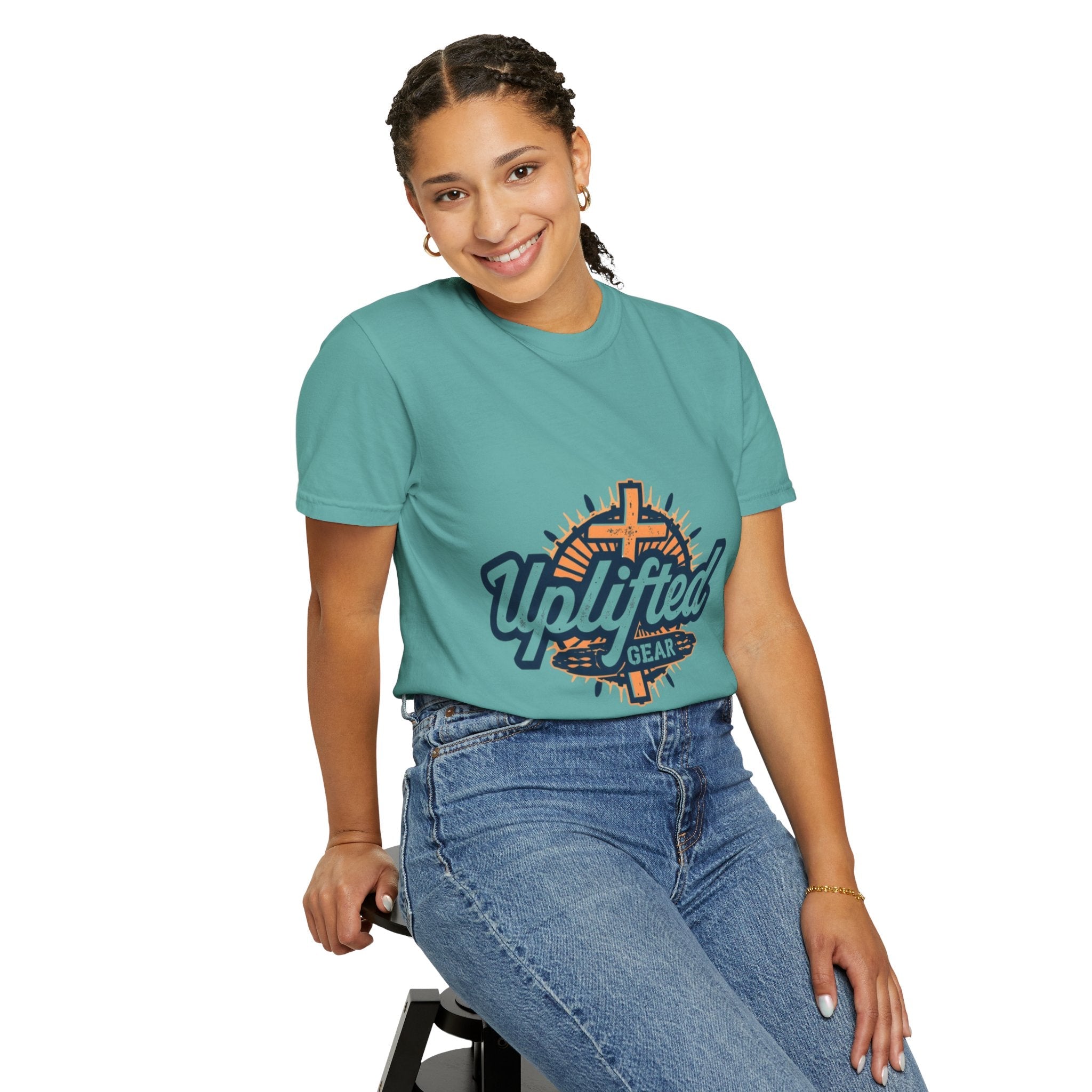 Uplifted Gear Christian T-Shirt – Bold Logo Faith Tee for Inspired Living Printify