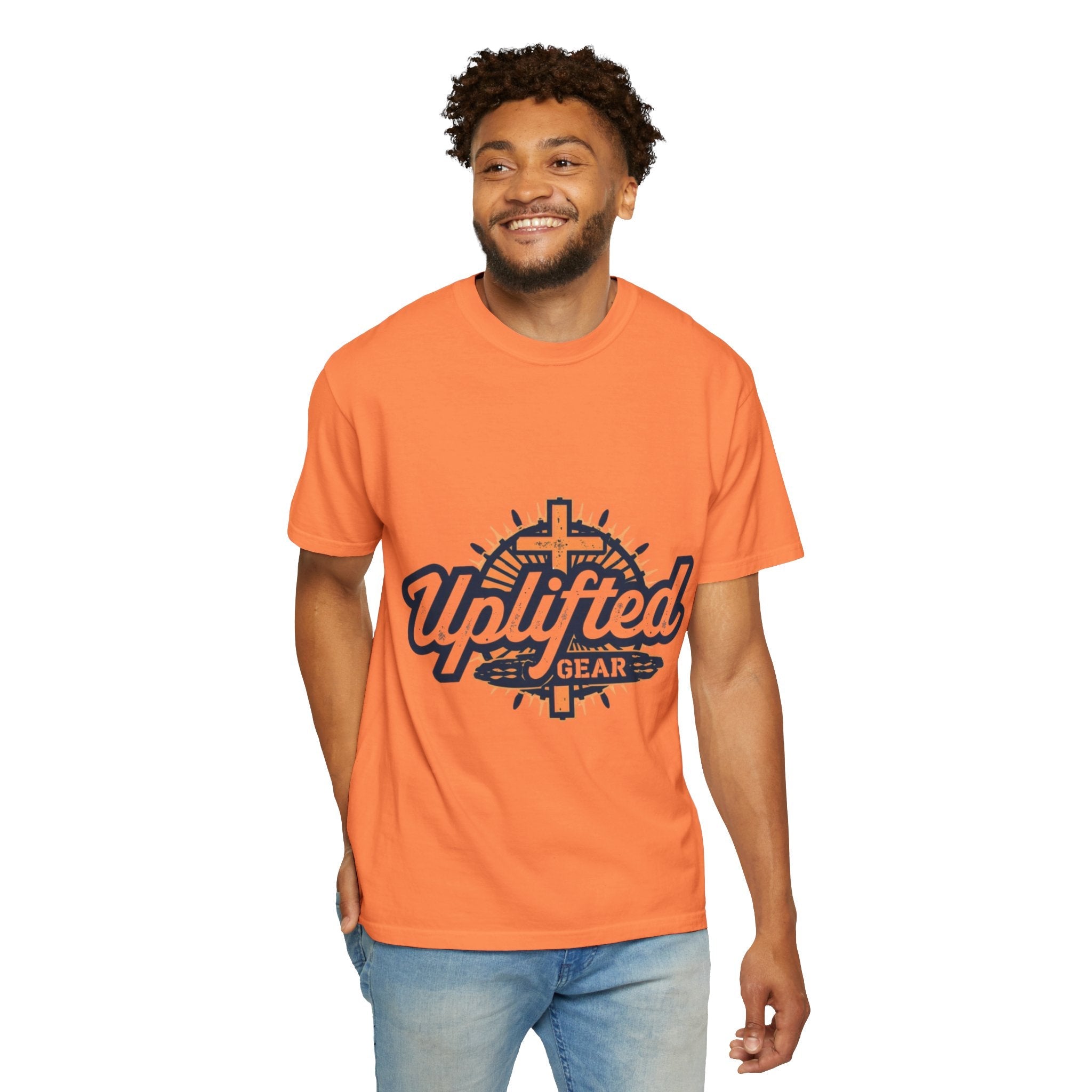 Uplifted Gear Christian T-Shirt – Bold Logo Faith Tee for Inspired Living Printify