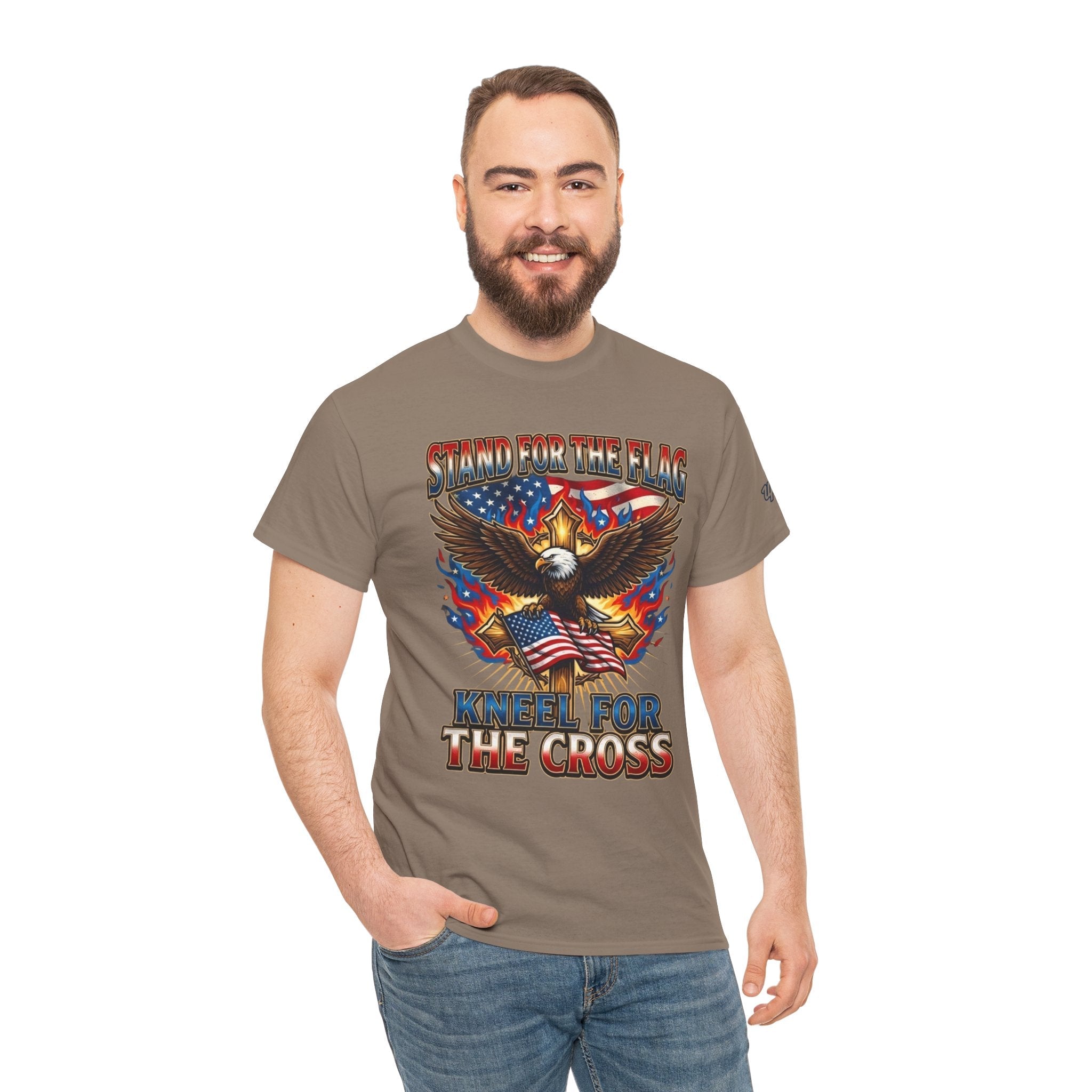 Stand for the Flag Kneel for the Cross T-shirt | Patriotic Eagle T-shirt Printify