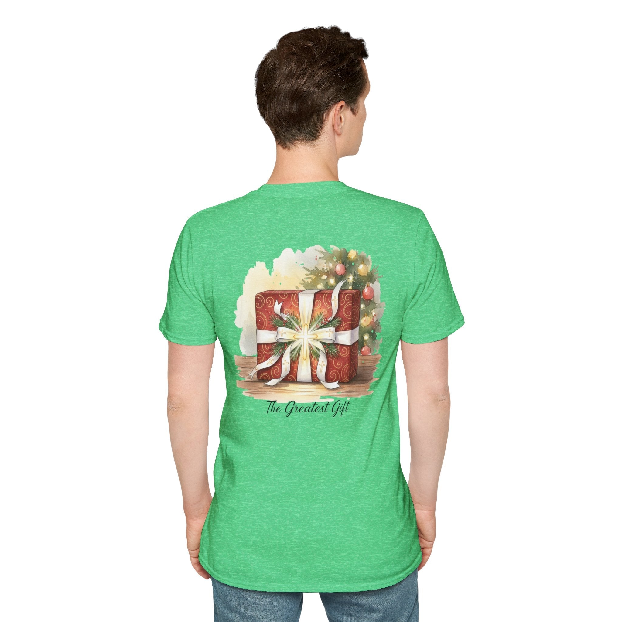 The Greatest Gift T-shirt – Cross Bow Present Christian T-shirt for Christmas Salvation & Eternal Faith Printify